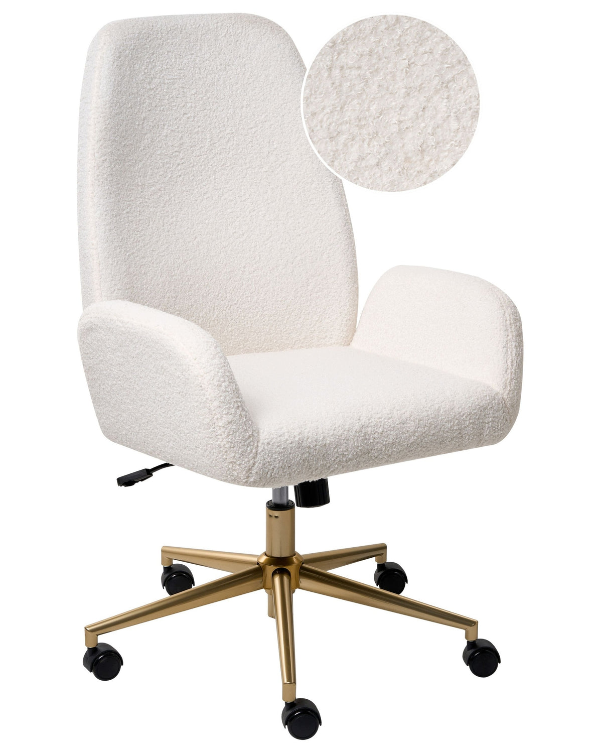 Office chair swivel boucle white