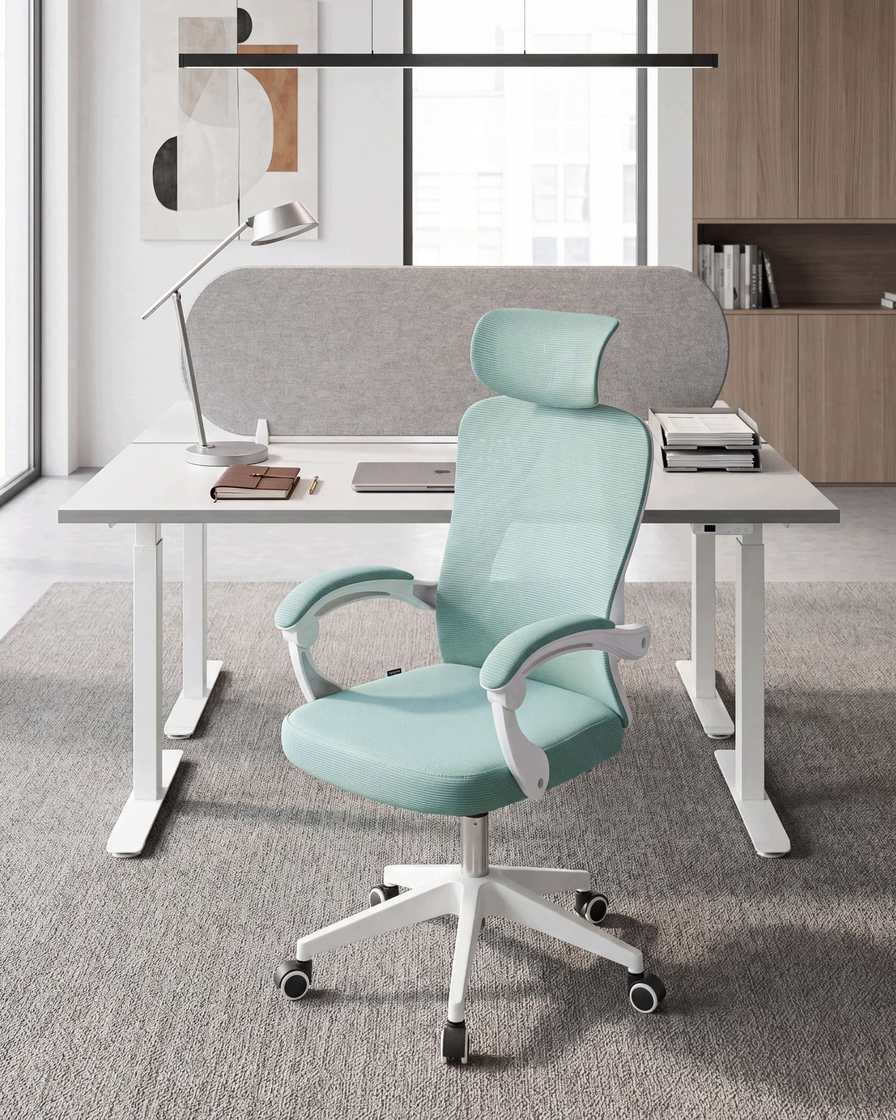 Office chair swivel mesh adjustable mint Packaging status original