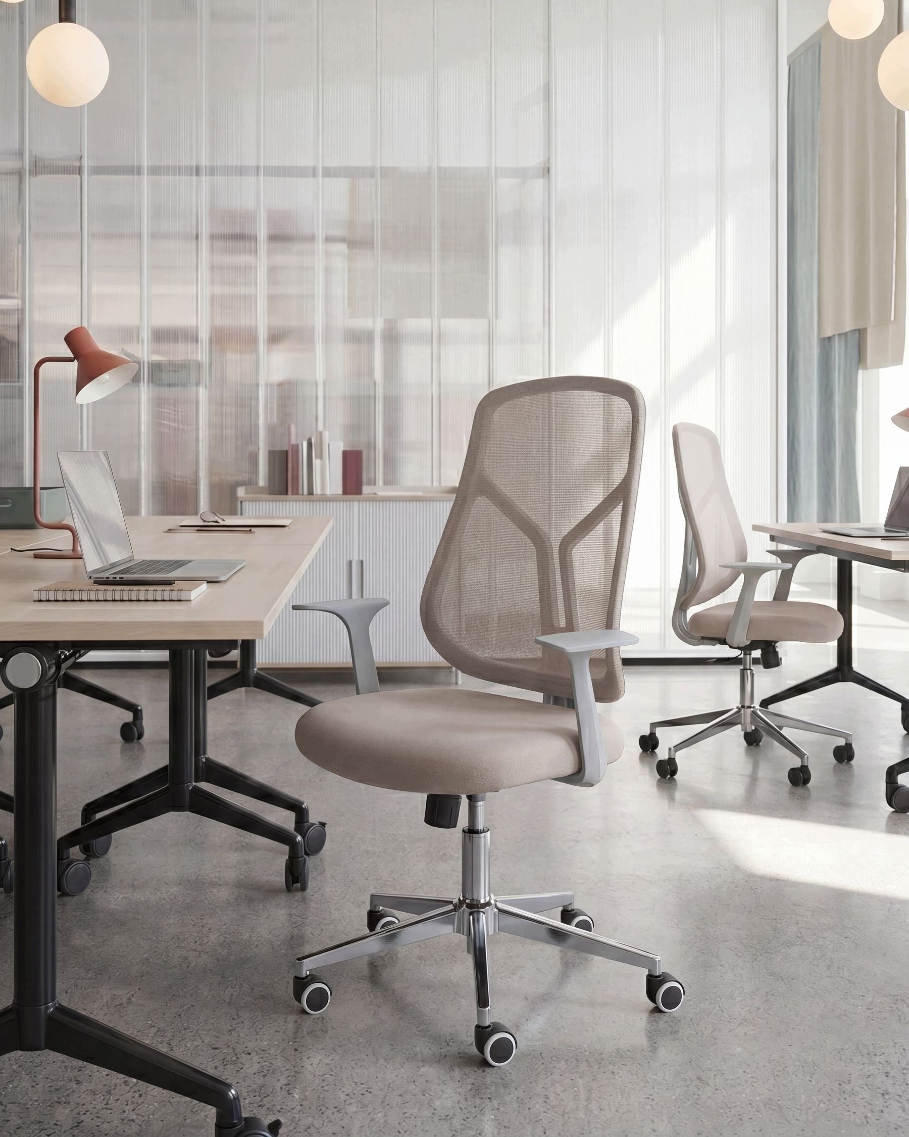 Office chair swivel net adjustable beige Packaging status original