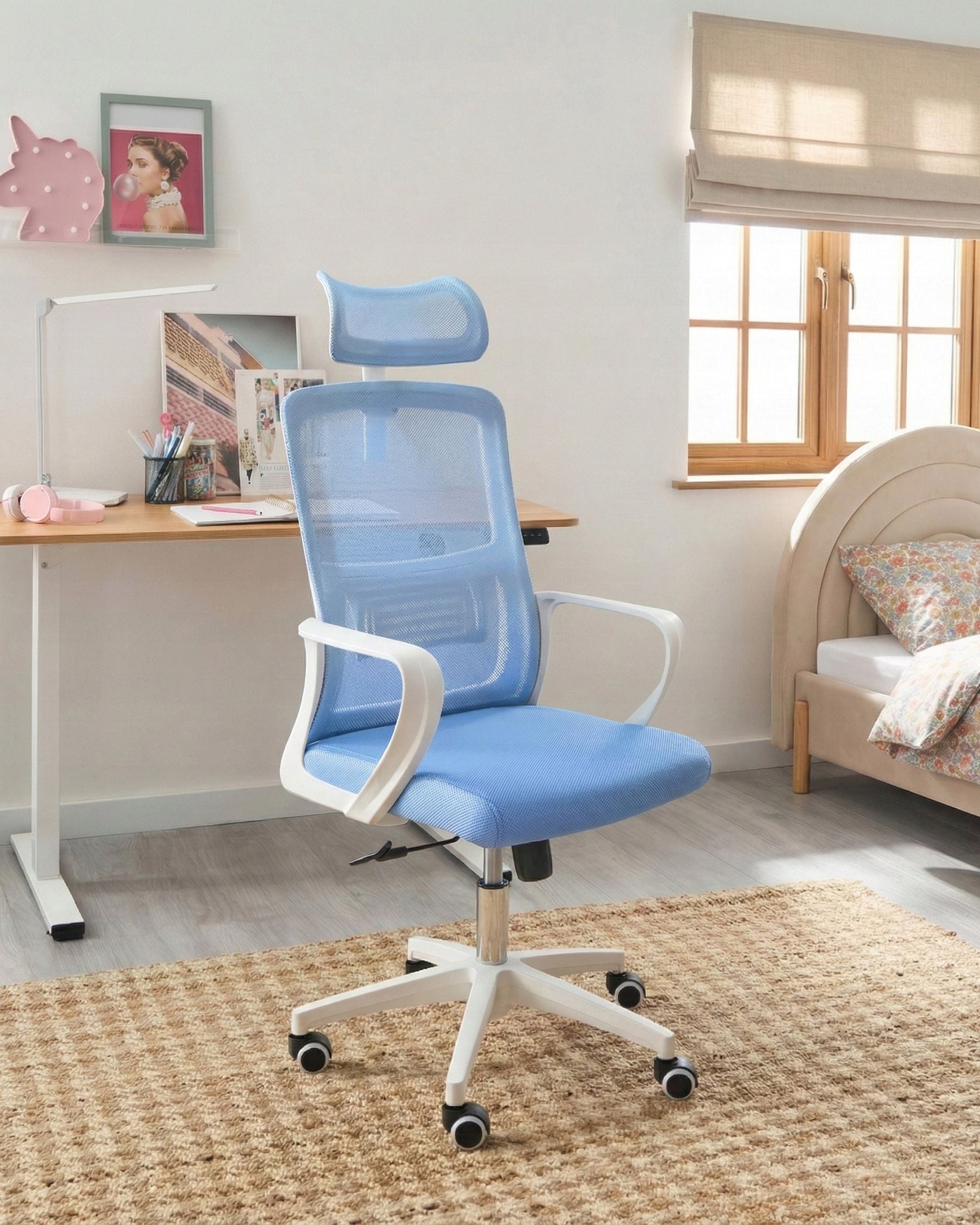 Office chair swivel net adjustable blue Packaging status original
