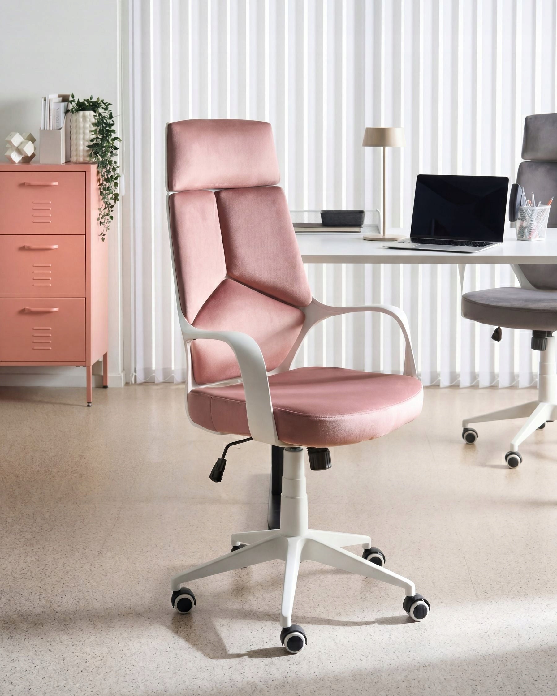 Office chair velour adjustment circle pastel pink Packaging status original