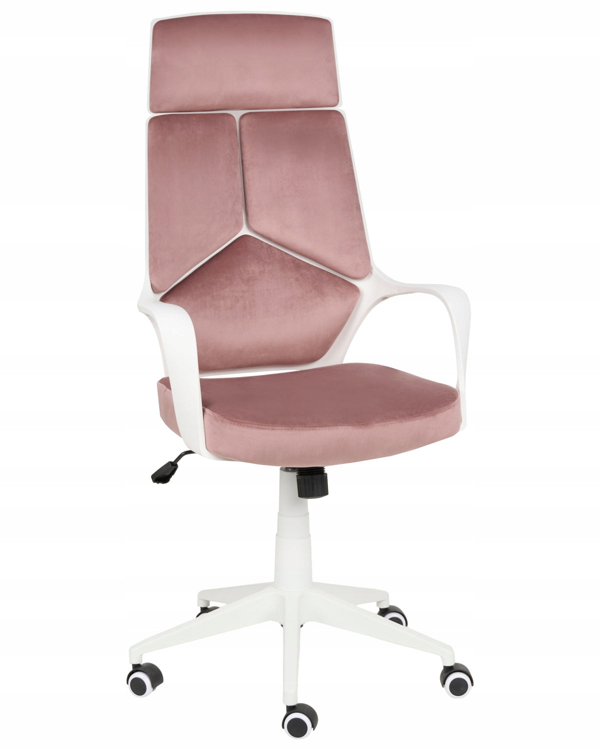 Office chair velour adjustment circle pastel pink