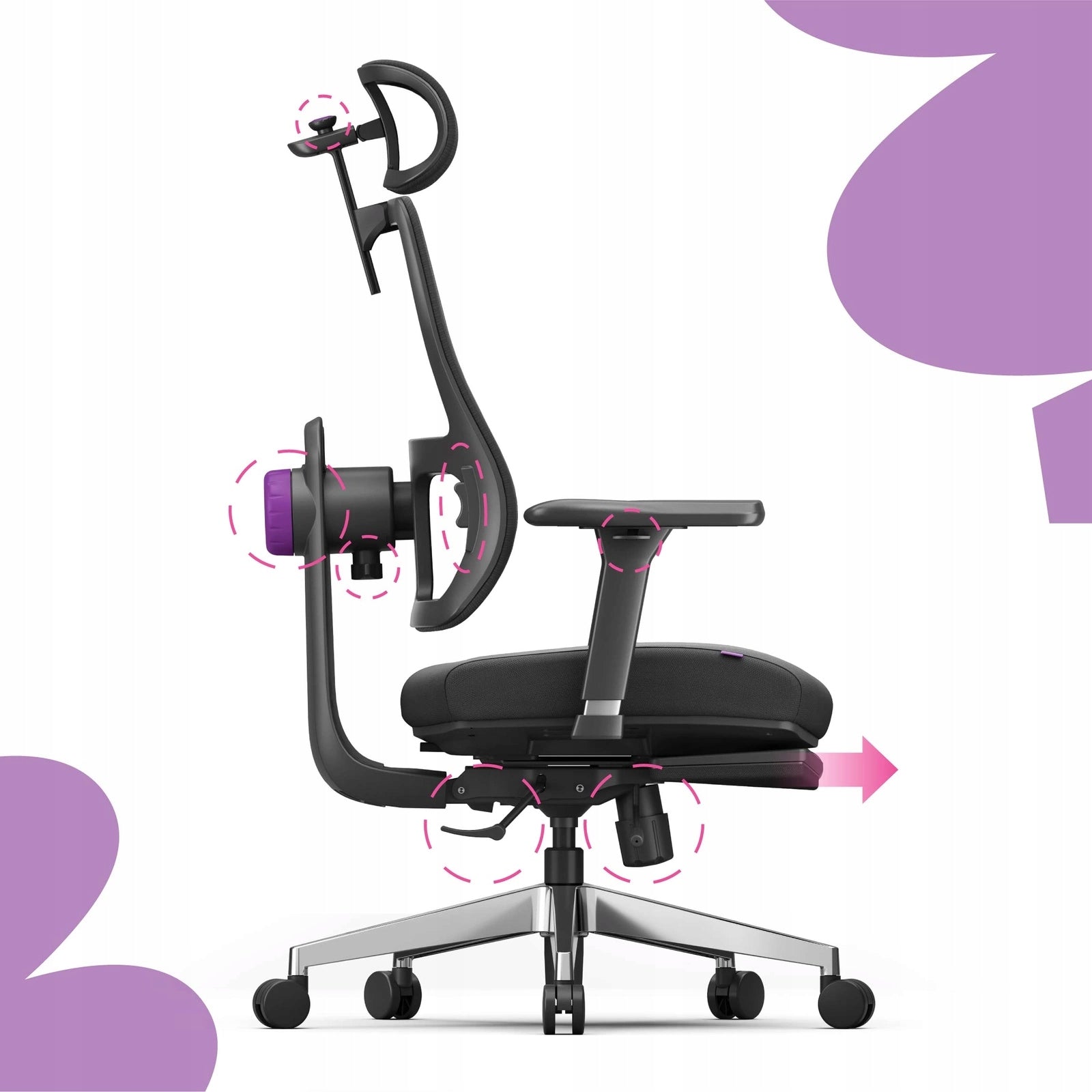 Office chair with Footrest ERGONOMIC 136kg Spacetronik swivel black Manufacturer code SPC-LUMBO-22B