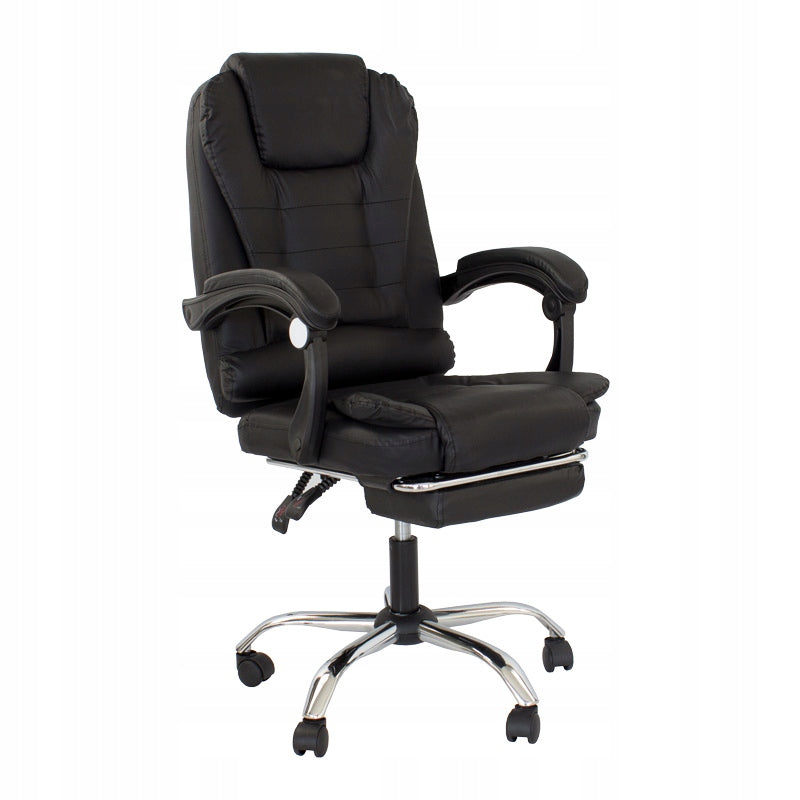 Office chair with MASSAGE and footrest Faux leather elegant BLACK relax LP200B EAN (GTIN) 5902622828237
