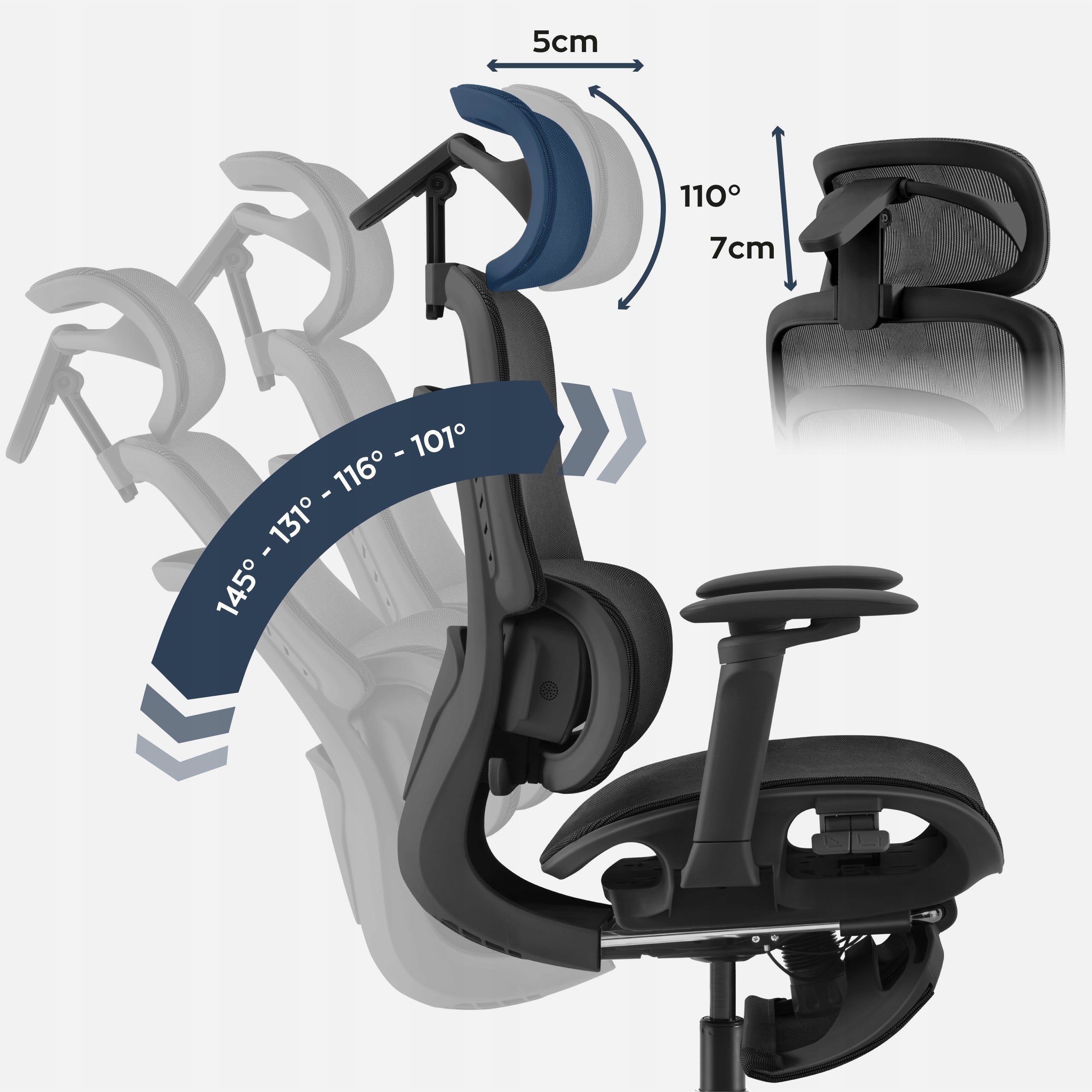 Office chair with MASSAGER ergonomic MARK ADLER swivel with footrest Manufacturer code MA-VISIONER 8.3 BLACK N