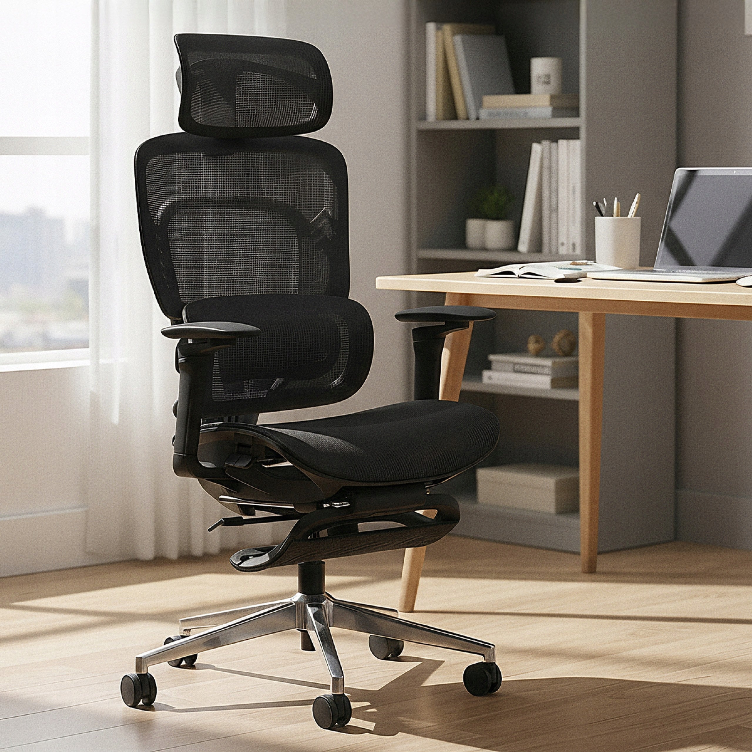 Office chair with MASSAGER ergonomic MARK ADLER swivel with footrest Packaging status original