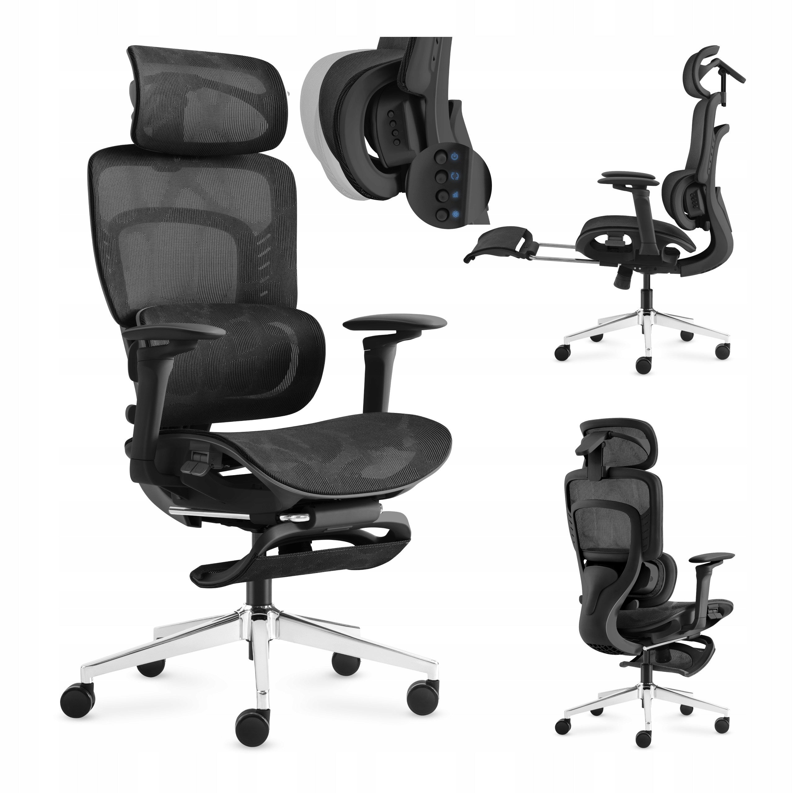 Office chair with MASSAGER ergonomic MARK ADLER swivel with footrest