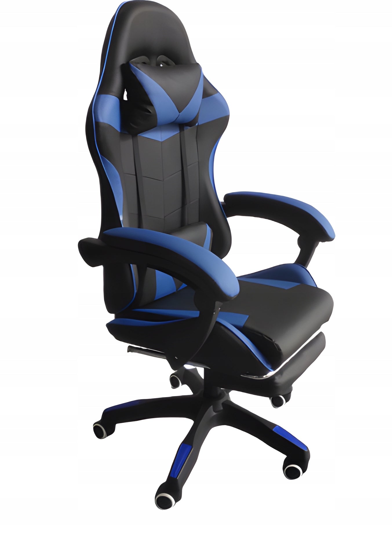 Office chair with footrest COYOTE black - blue