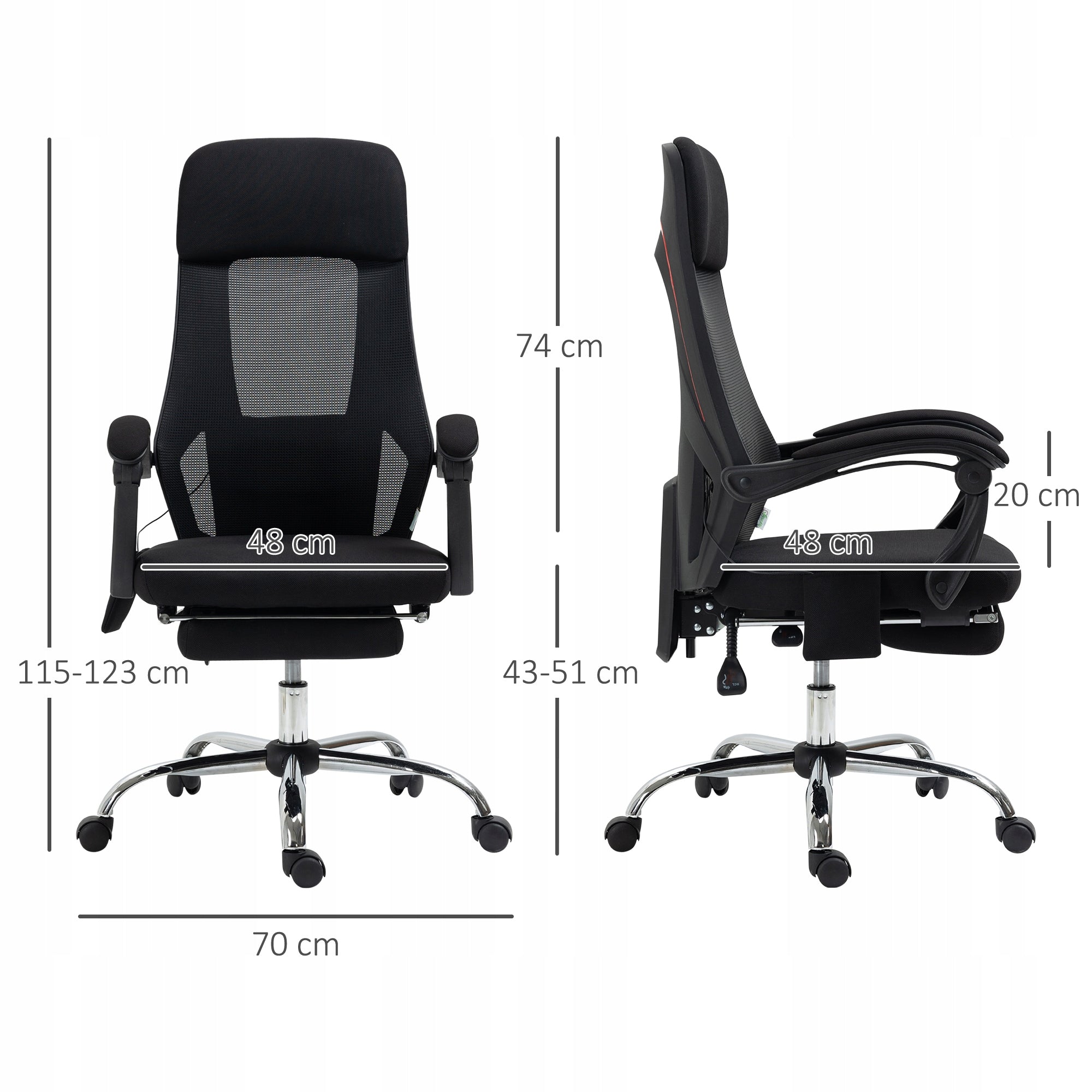 Office chair with massage Vinsetto 921-613V00BK 60x57x123 cm black Brand Vinsetto