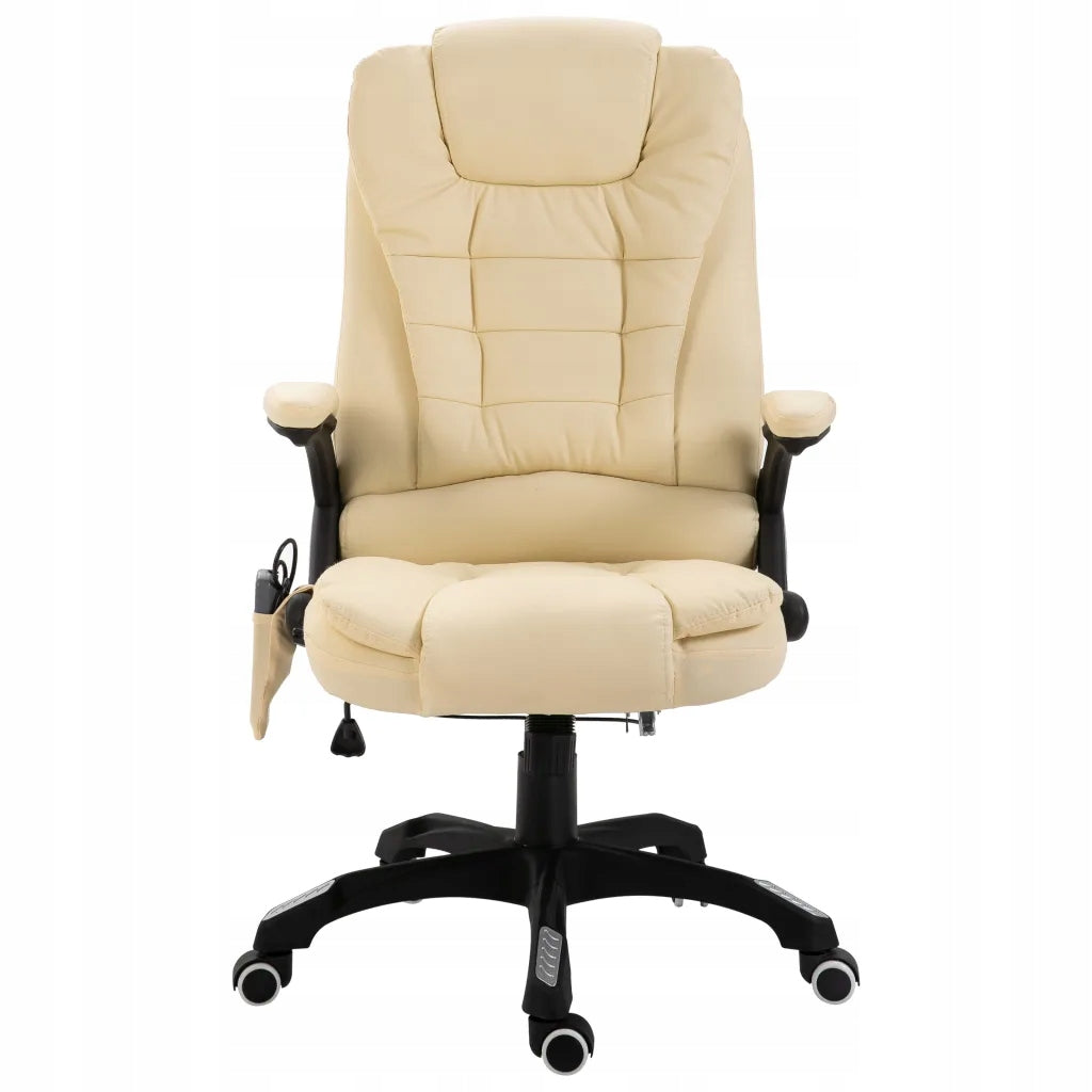 Office chair with massage, cream, faux leather Brand VidaXL