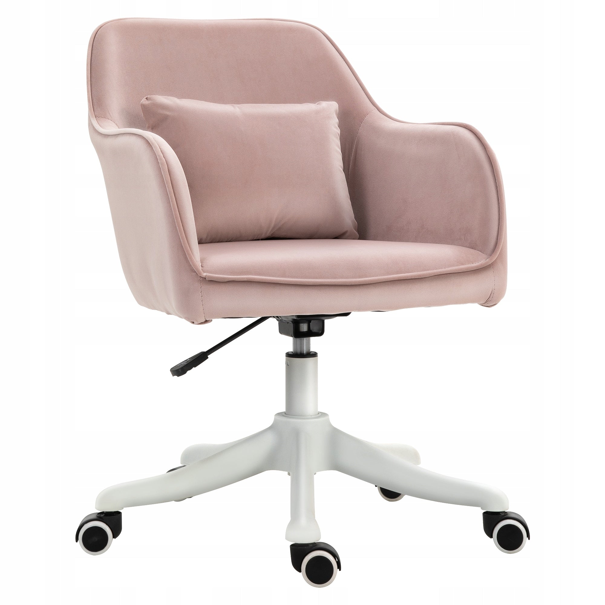 Office chair with massage, swivel, with vibration function, velour, pink