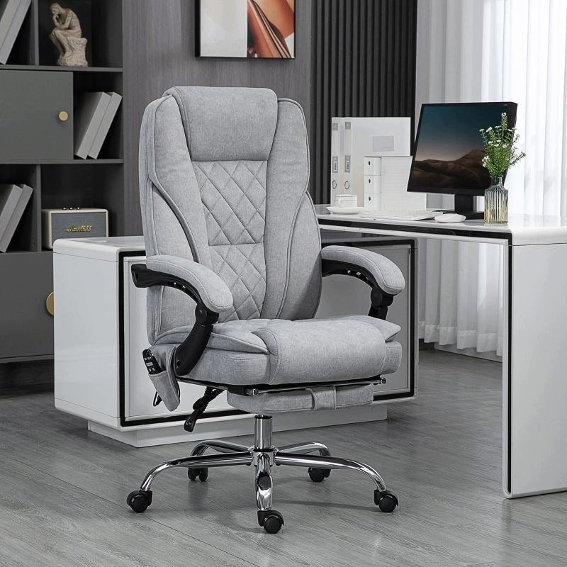 Office chair with vibration massage and heating grey polyester Brand no brand