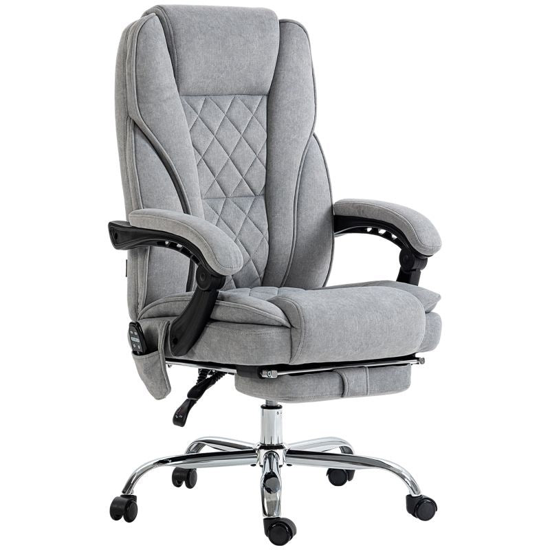 Office chair with vibration massage and heating grey polyester
