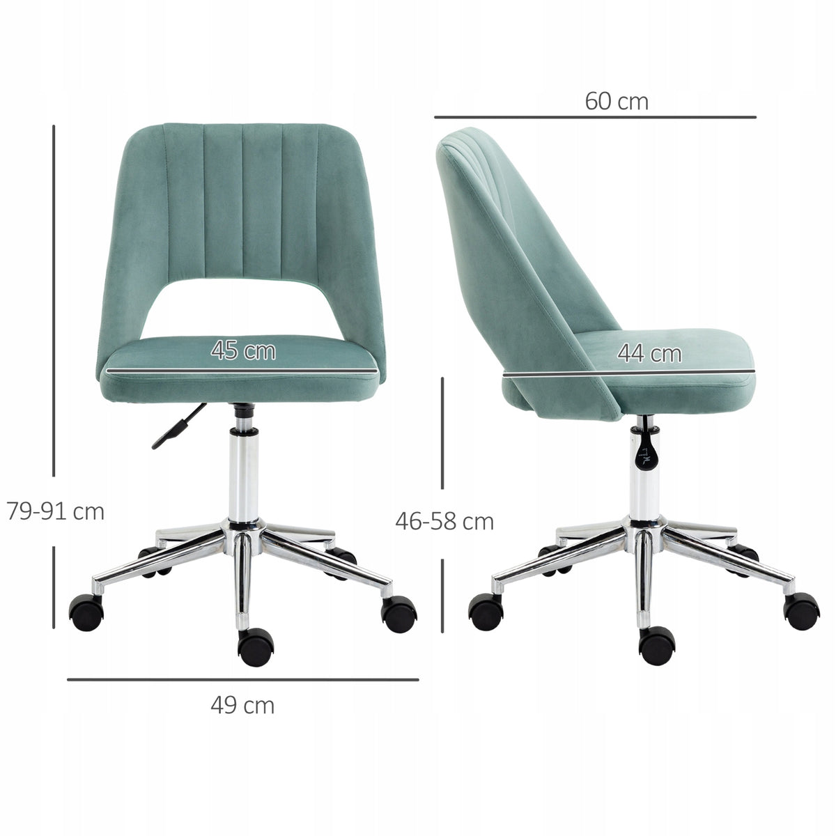Office chair without armrests, adjustable, green,2026 Brand no brand