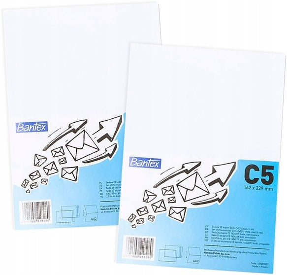 Office envelopes BANTEX C5 HK for A5 100 PCS white