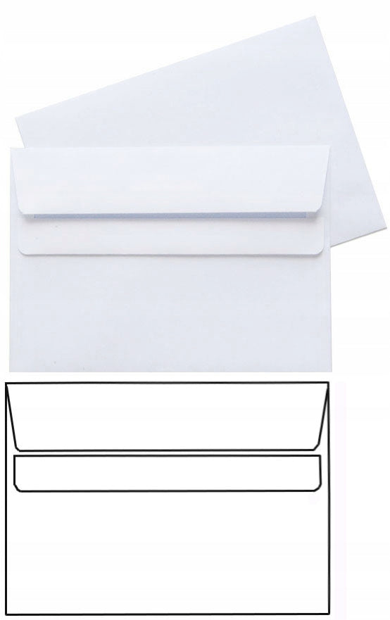 Office letter envelopes C6 self-sticking SK - WHITE - Set of 100 PIECES