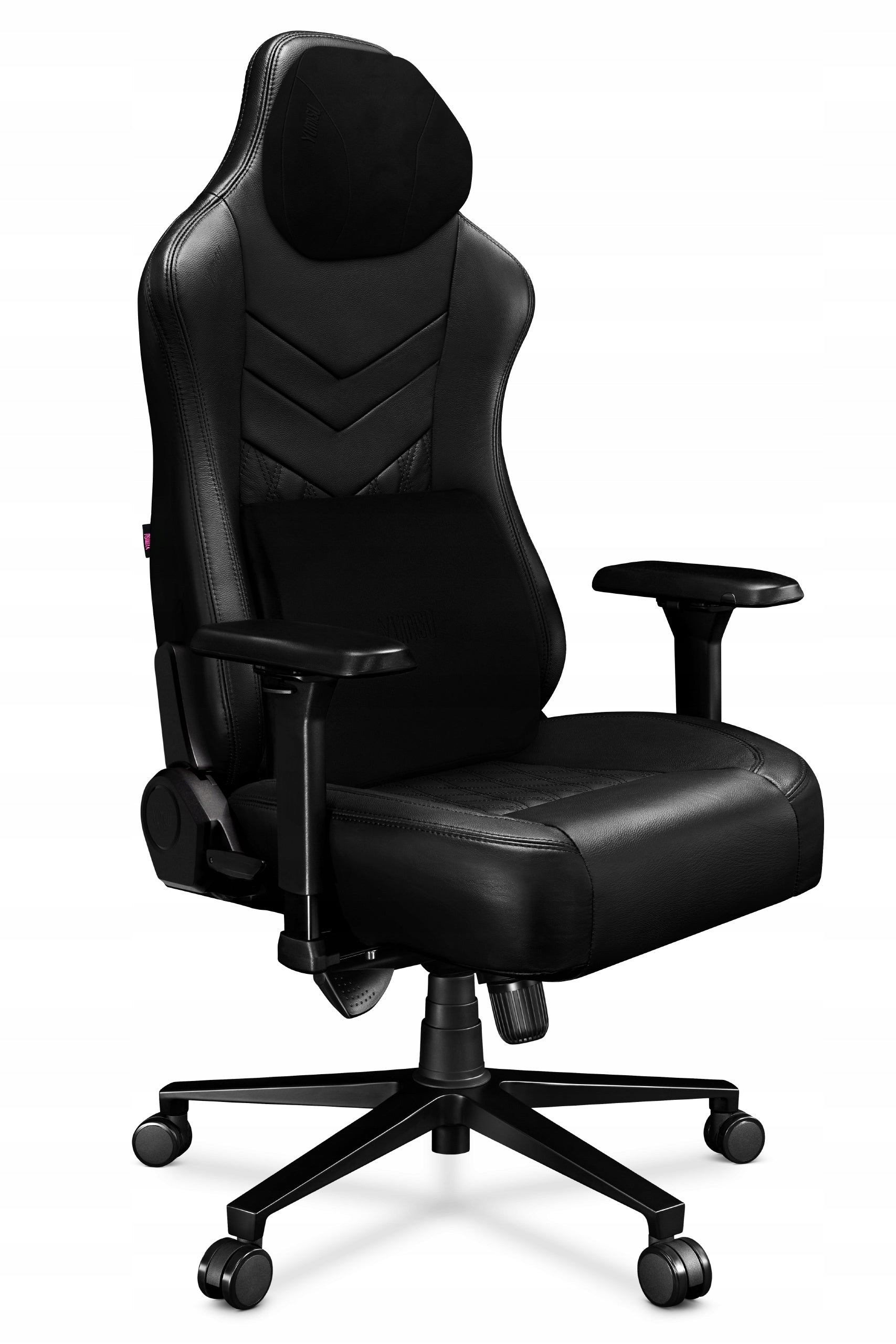 Office swivel bucket gaming chair YUMISU 2053 Real Leather Upholstery color black