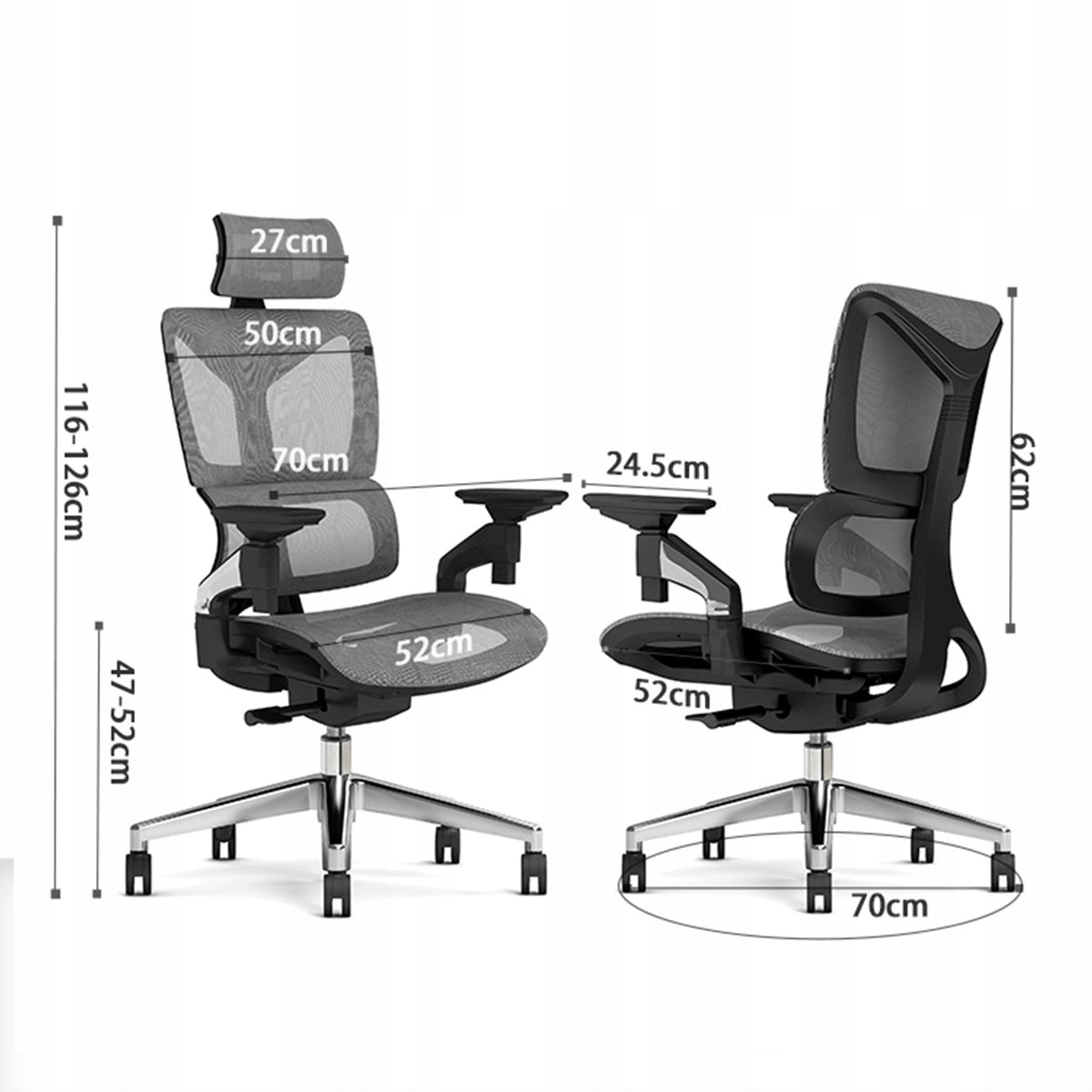 Office swivel chair ADJUSTABLE 130kg Spacetronik Mesh 4D Armrests Brand Spacetronik