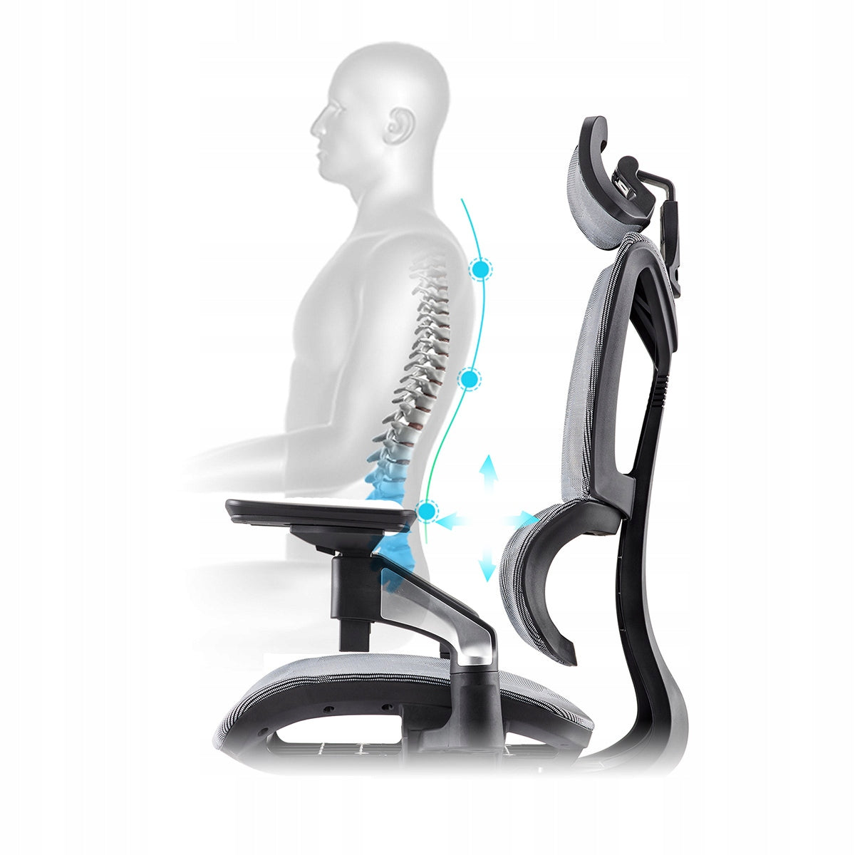 Office swivel chair ADJUSTABLE 130kg Spacetronik Mesh 4D Armrests EAN (GTIN) 5903031029772