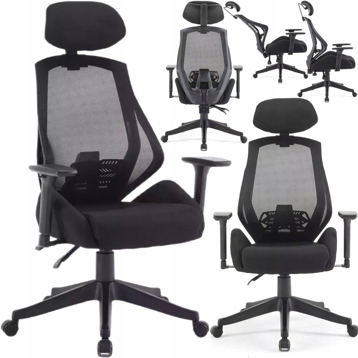 Office swivel chair BHP multiblock with headrest Q-406 M black SIGNAL
