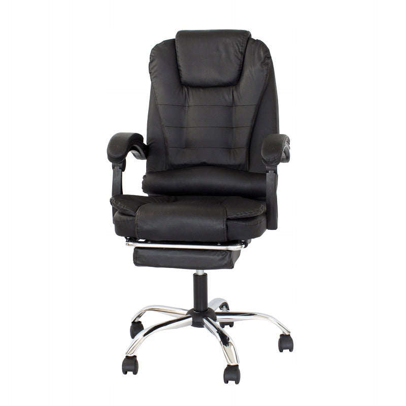 Office swivel chair BLACK with footrest Faux leather MASSAGE function LP200B Furniture height 110 cm