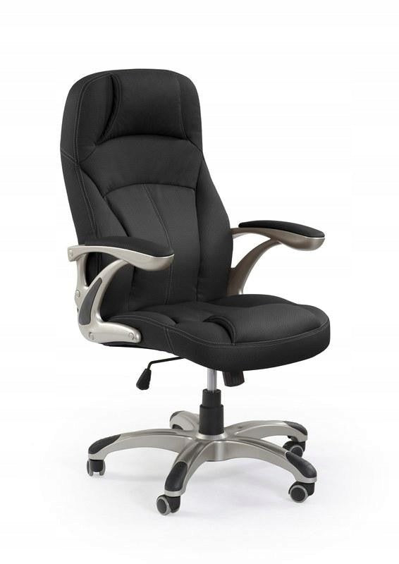 Office swivel chair CARLOS Halmar Black with eco-leather