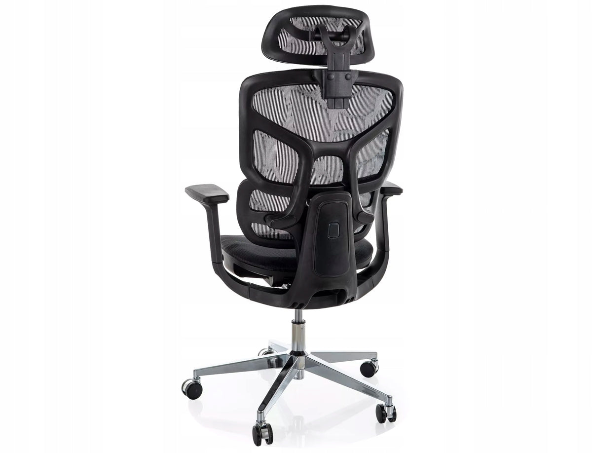 Office swivel chair EQ-1 ergonomic adjustable headrest mesh BLACK Manufacturer code OBREQ1C