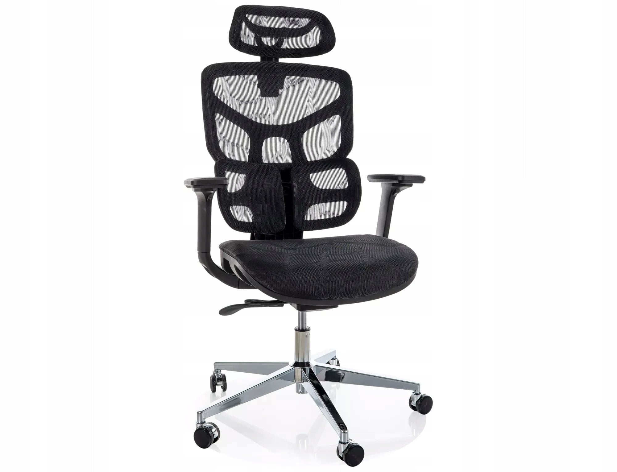 Office swivel chair EQ-1 ergonomic adjustable headrest mesh BLACK