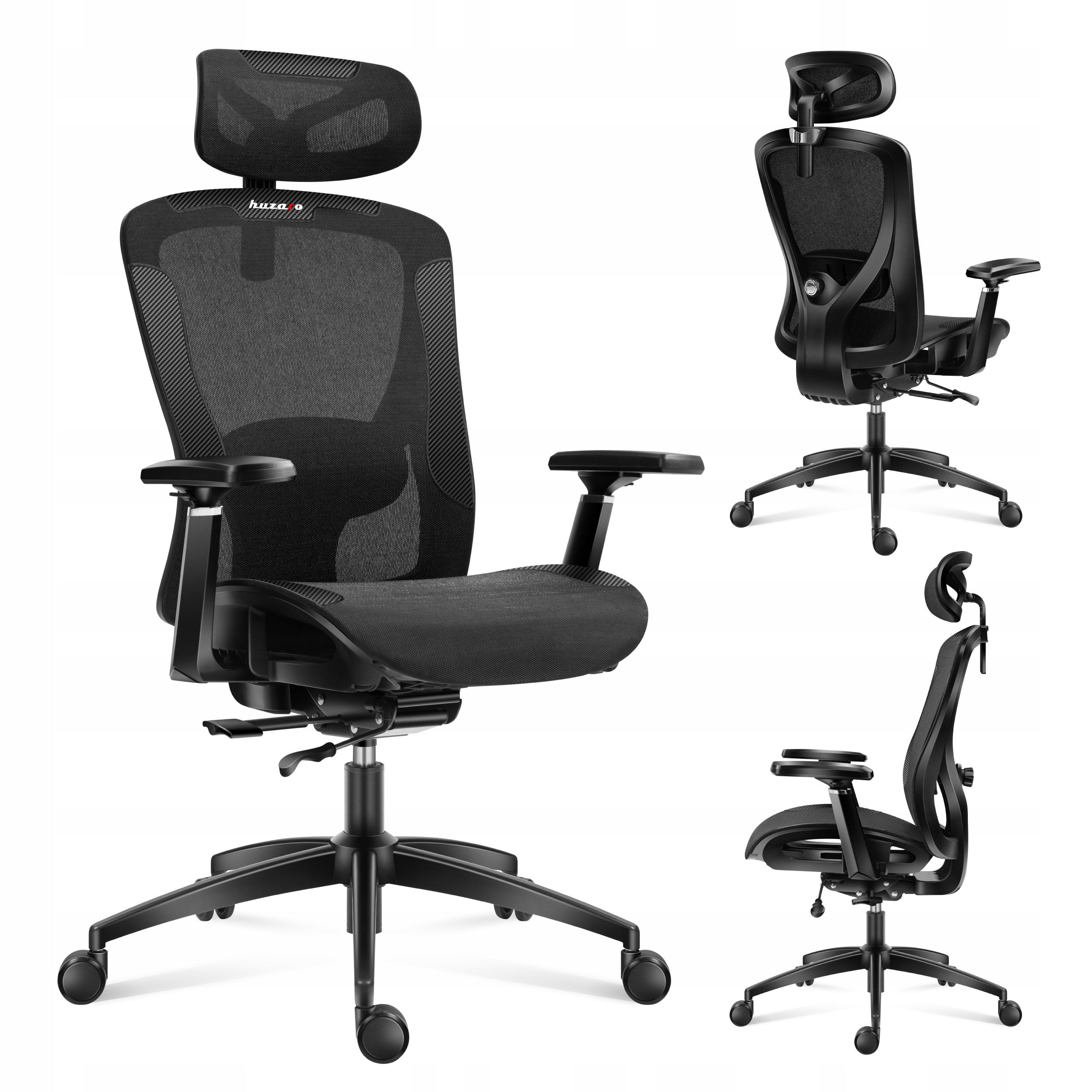 Office swivel chair HUZARO black ergonomic for computer
