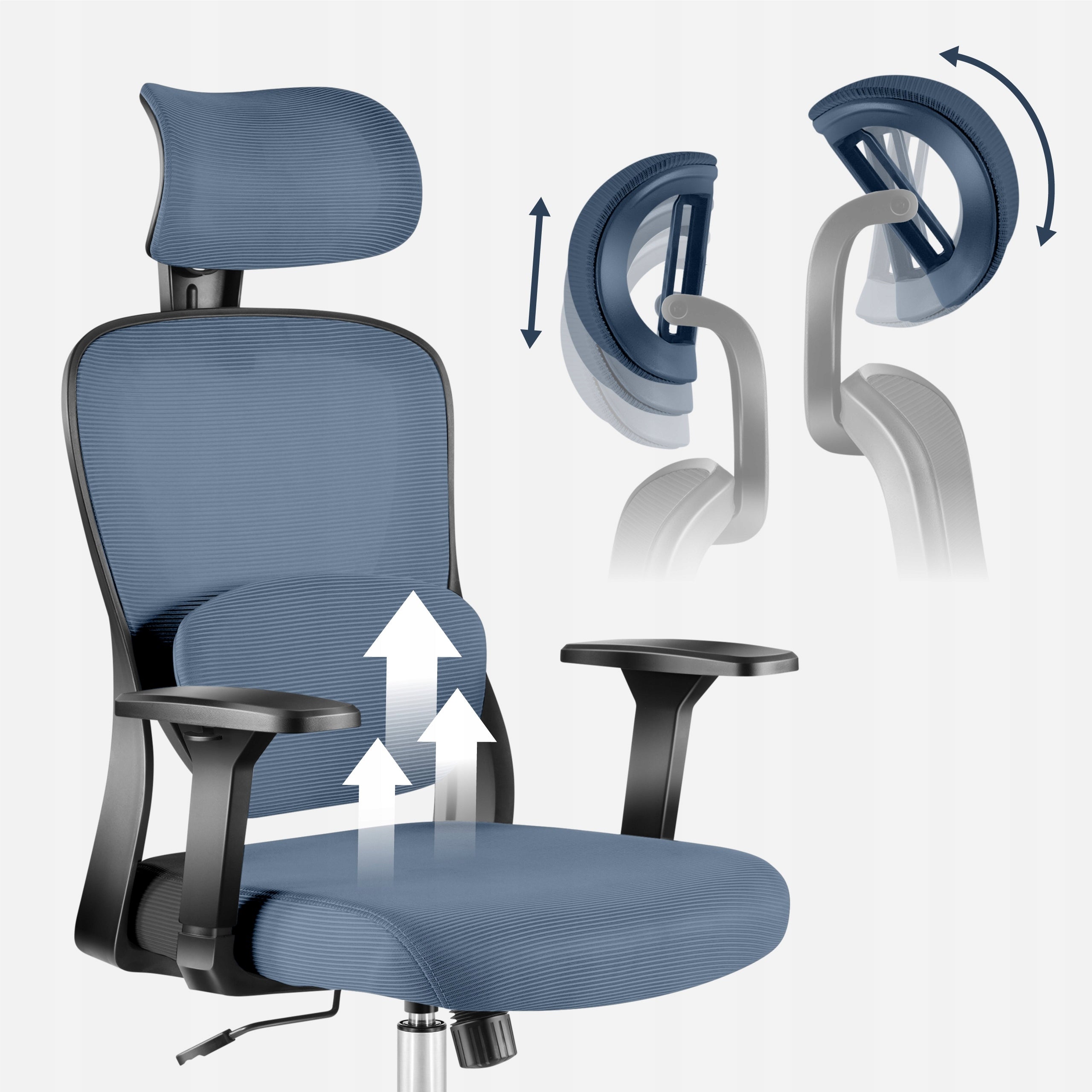 Office swivel chair MARK ADLER black ergonomic adjustable up to 120 kg Medical device no