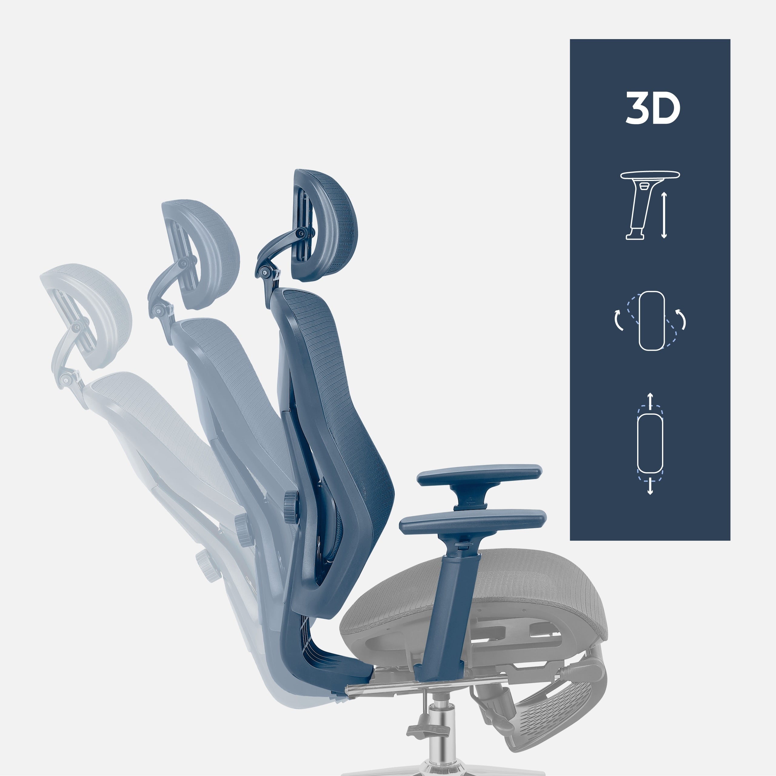 Office swivel chair MARK ADLER black ergonomic with footrest up to 130kg Medical device no