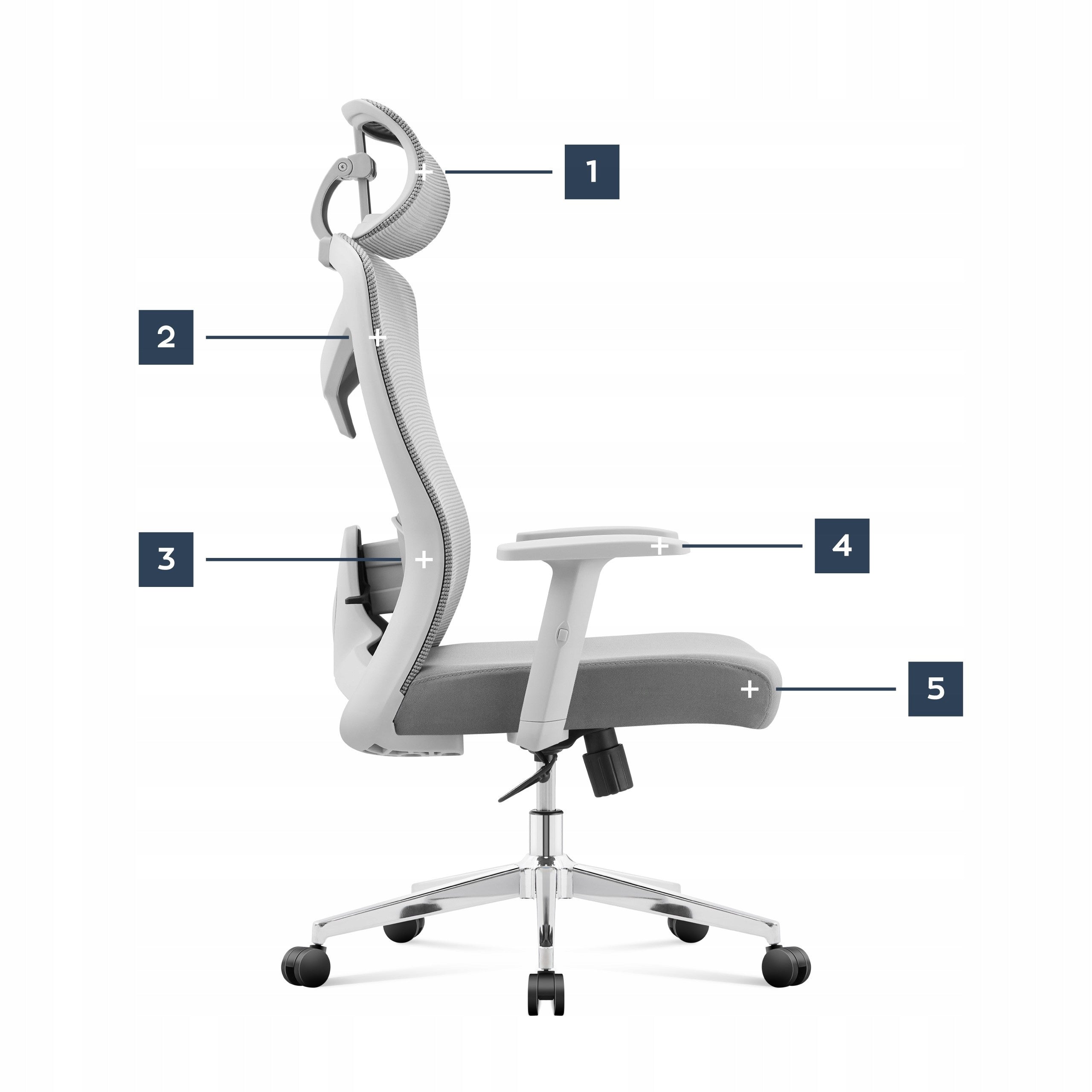 Office swivel chair MARK ADLER grey ergonomic adjustable youth Brand Markadler