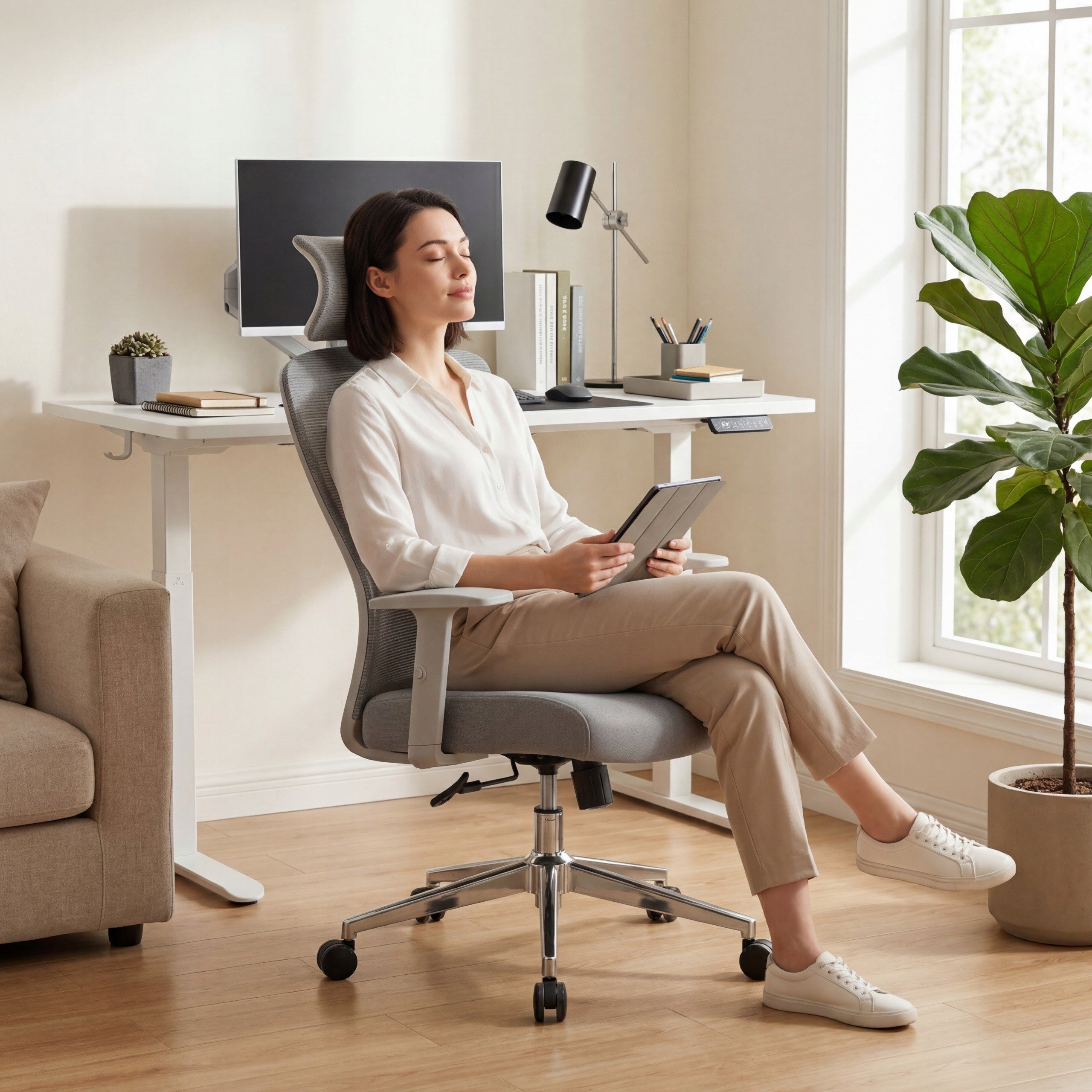 Office swivel chair MARK ADLER grey ergonomic adjustable youth Packaging status original