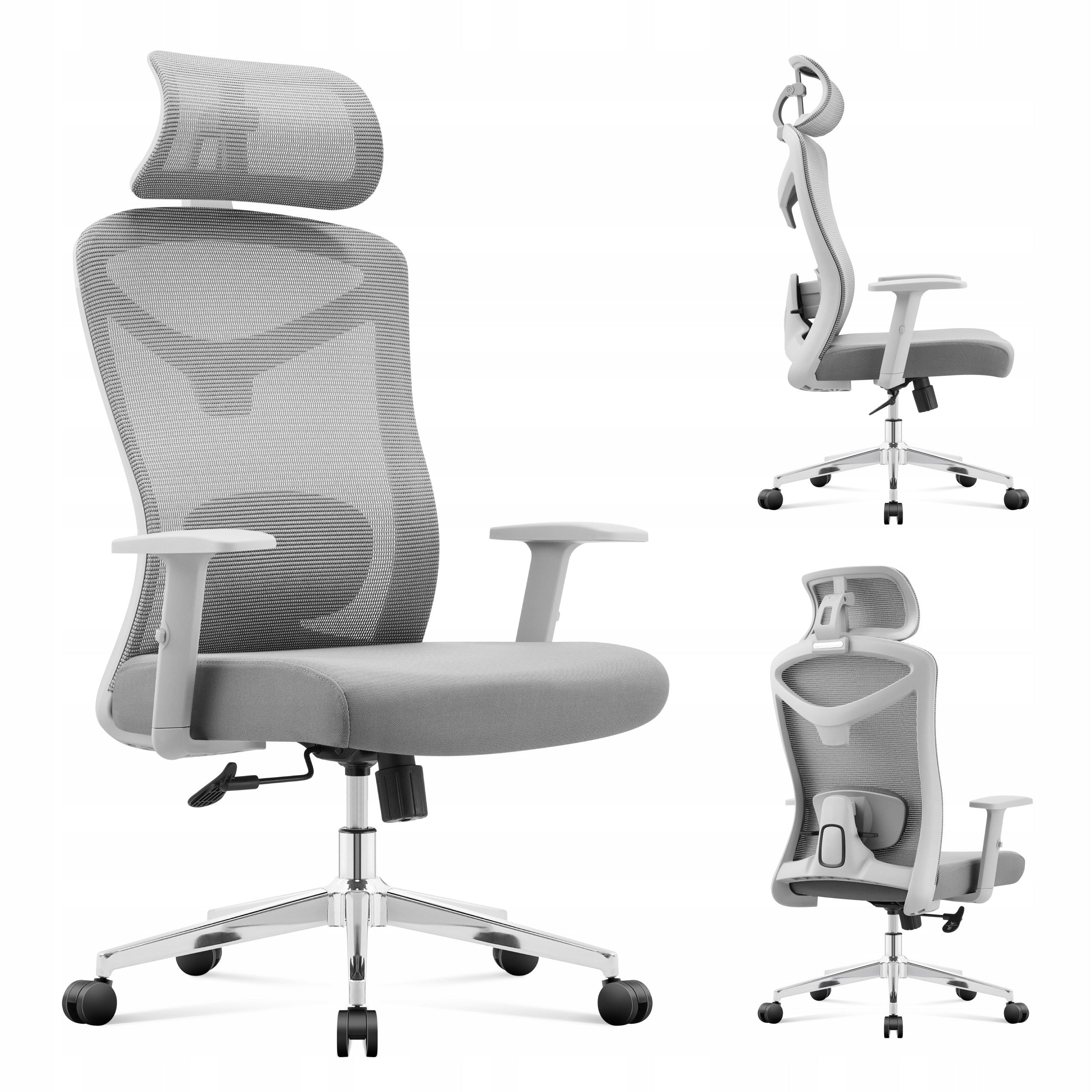 Office swivel chair MARK ADLER grey ergonomic adjustable youth