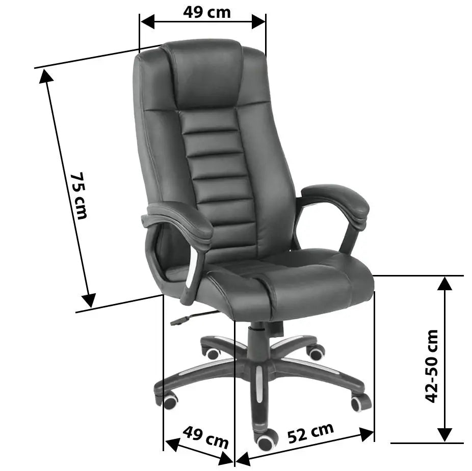Office swivel chair TecTake black, faux leather, rocking 120 kg Brand TecTake