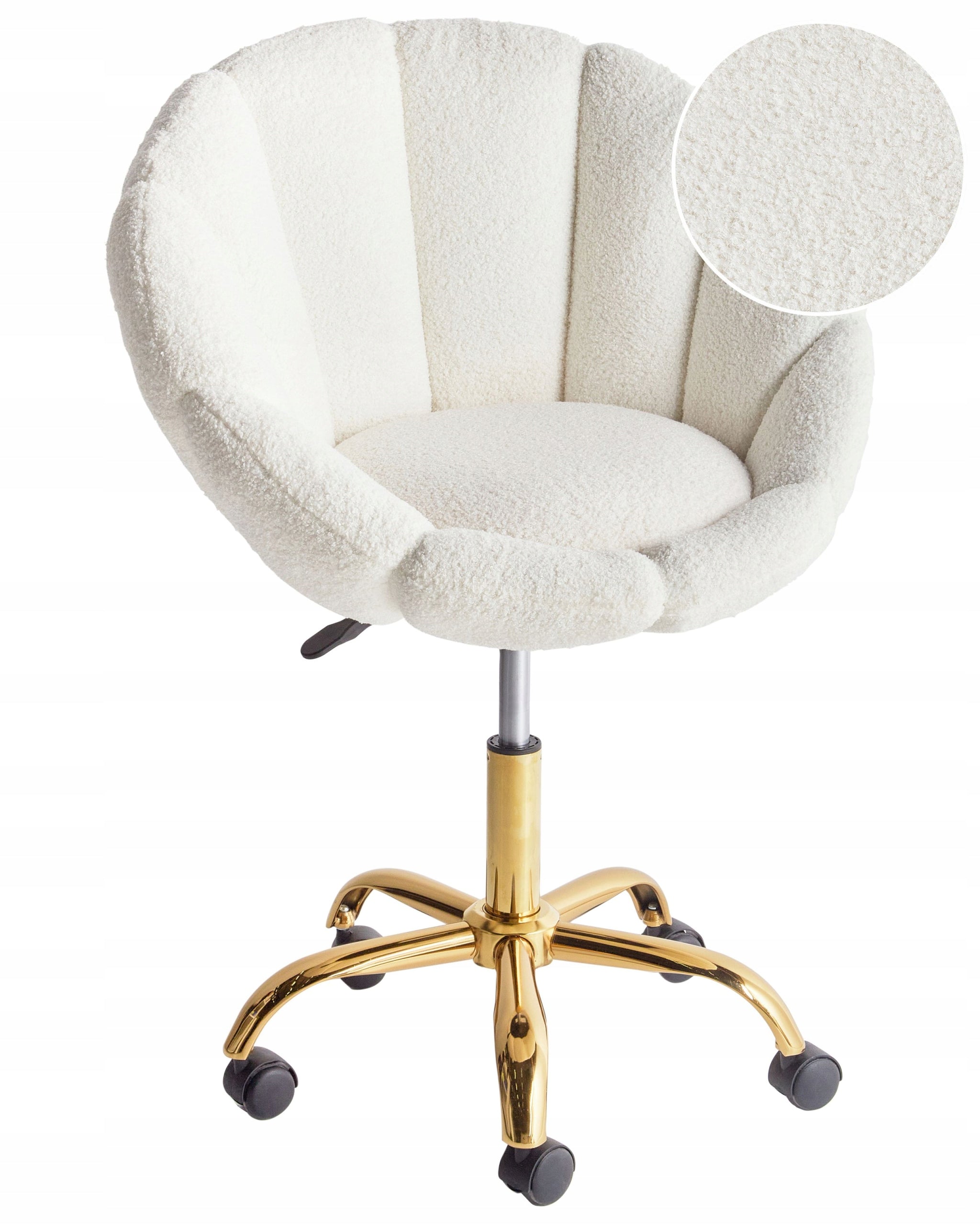 Office swivel chair boucle white