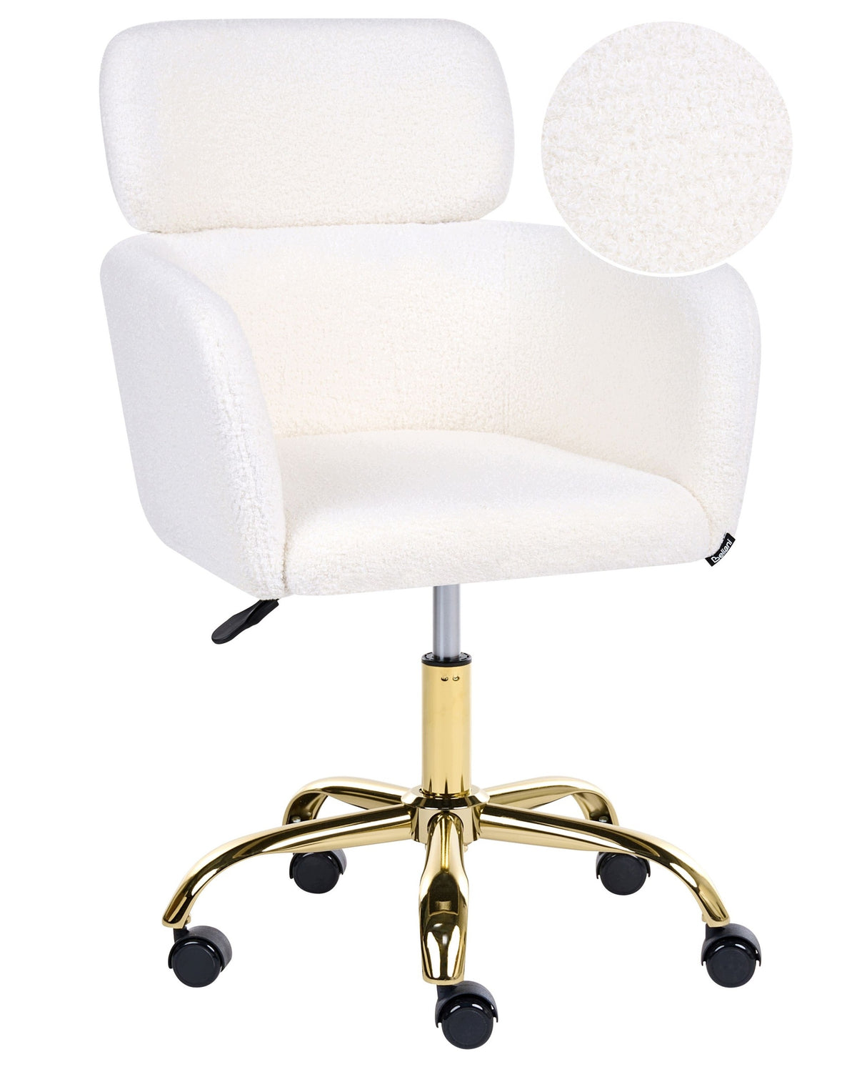 Office swivel chair boucle white