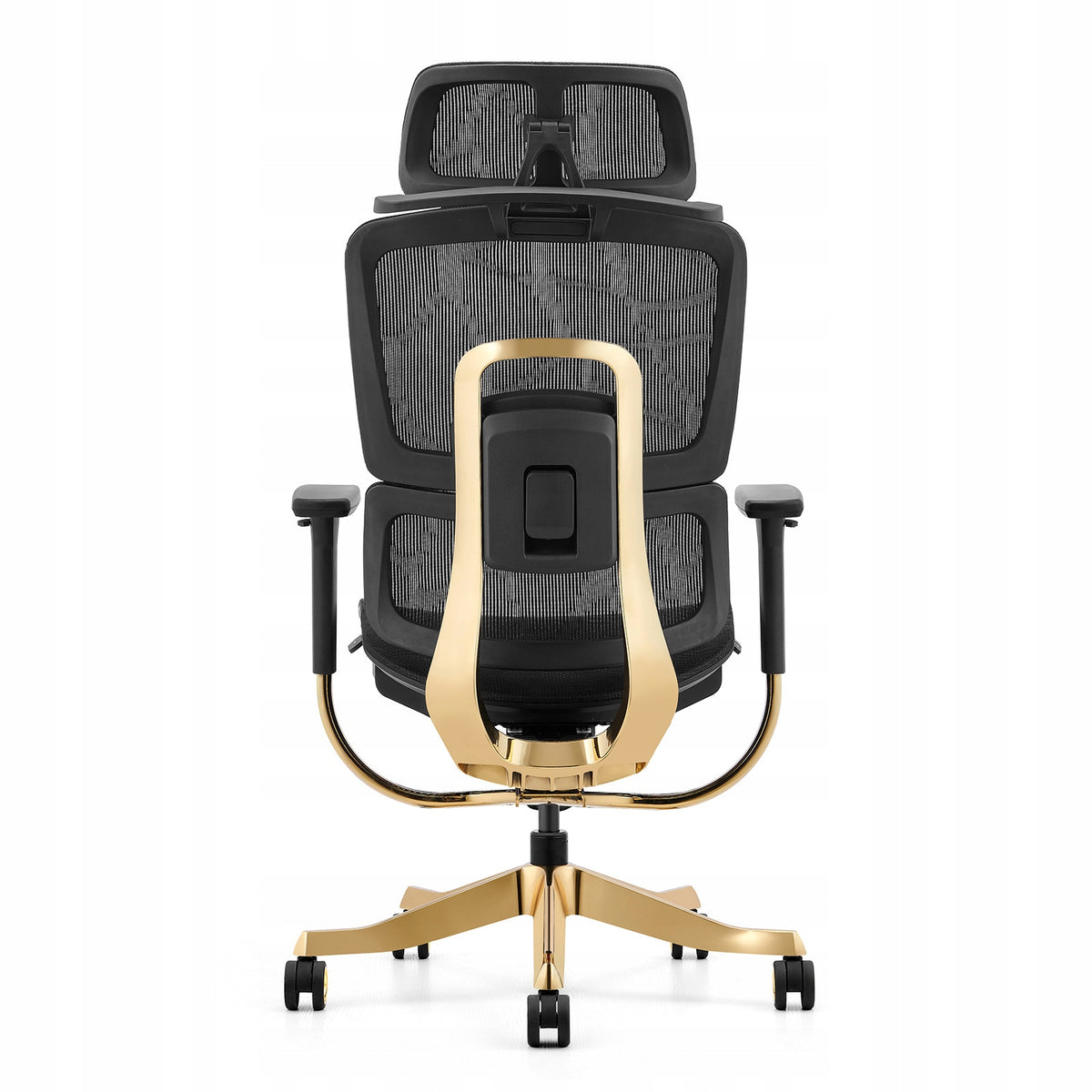 Office swivel chair ergonomic black and gold mesh footrest 2307A EAN (GTIN) 5907052737821