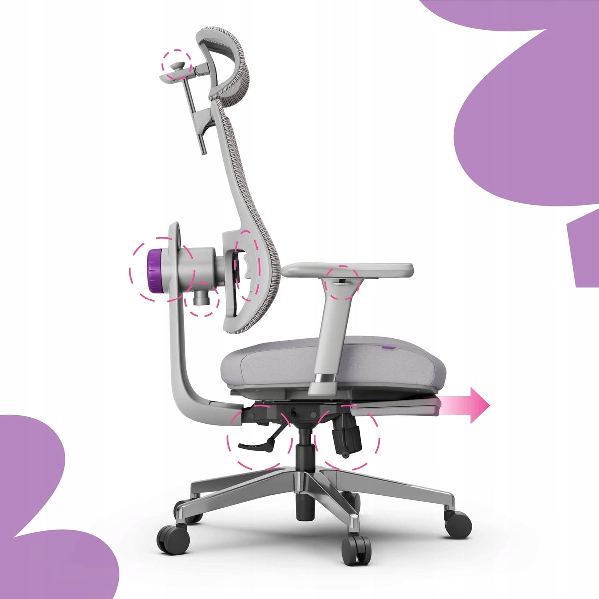 Office swivel chair ergonomic footrest adjustment 136kg Spacetronik Manufacturer code SPC-LUMBO-22G