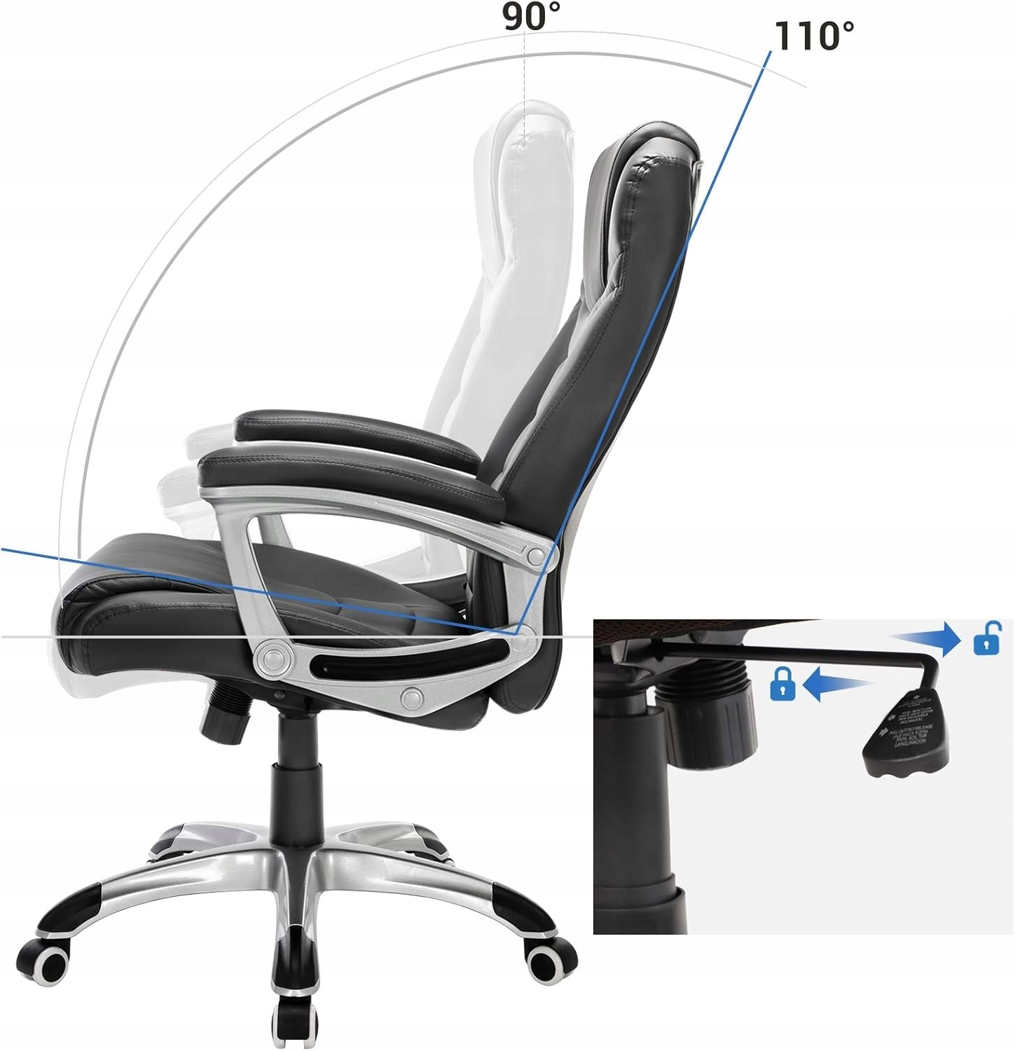 Office swivel chair ergonomic height adjustable 52 x 53 x 122 cm Manufacturer code OBG21B