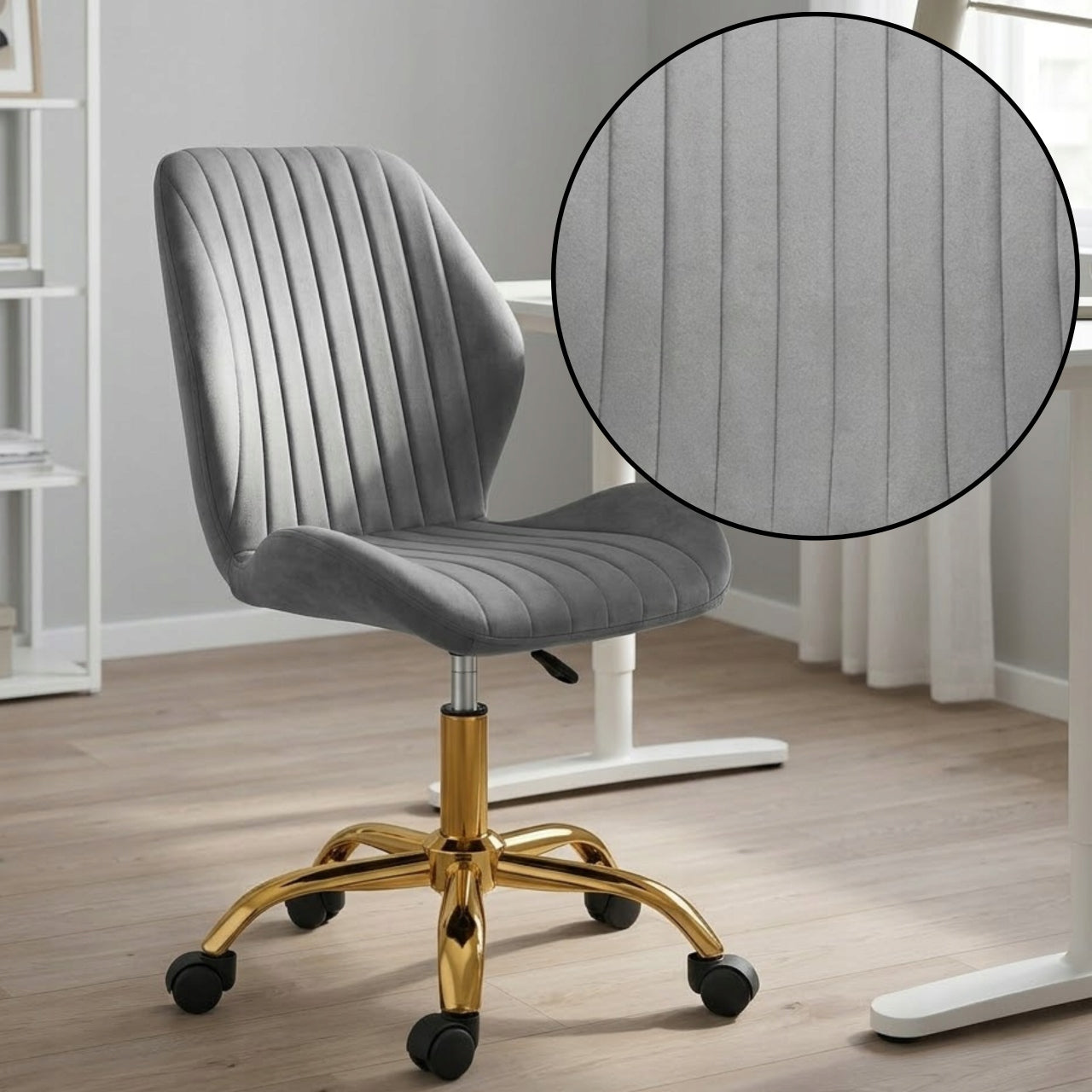 Office swivel chair office desk chair velour comfortable grey Manufacturer code 1632 młodzieżowy obrotowy do biura