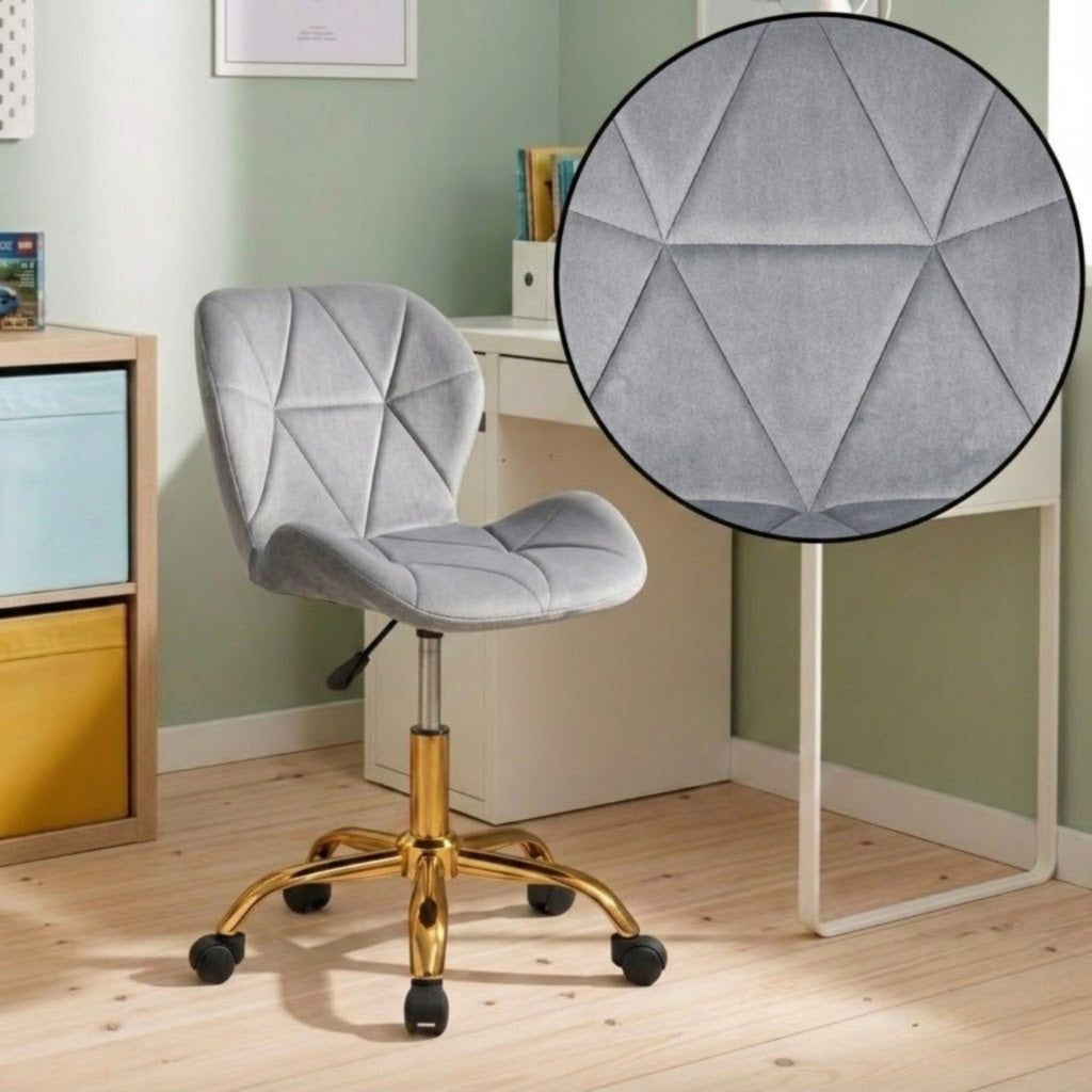 Office swivel chair office desk chair velour comfortable grey Manufacturer code 1x1592 młodzieżowy regulowane velvet