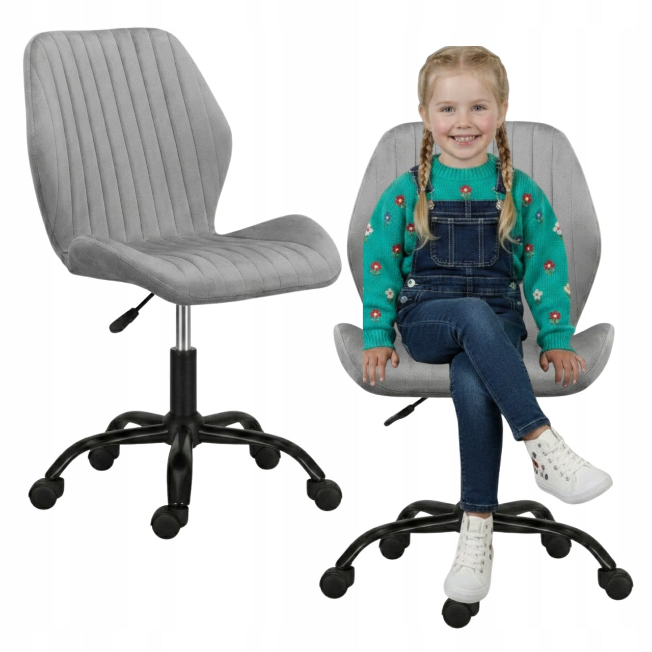 Office swivel chair office desk chair velour comfortable grey Packaging status original