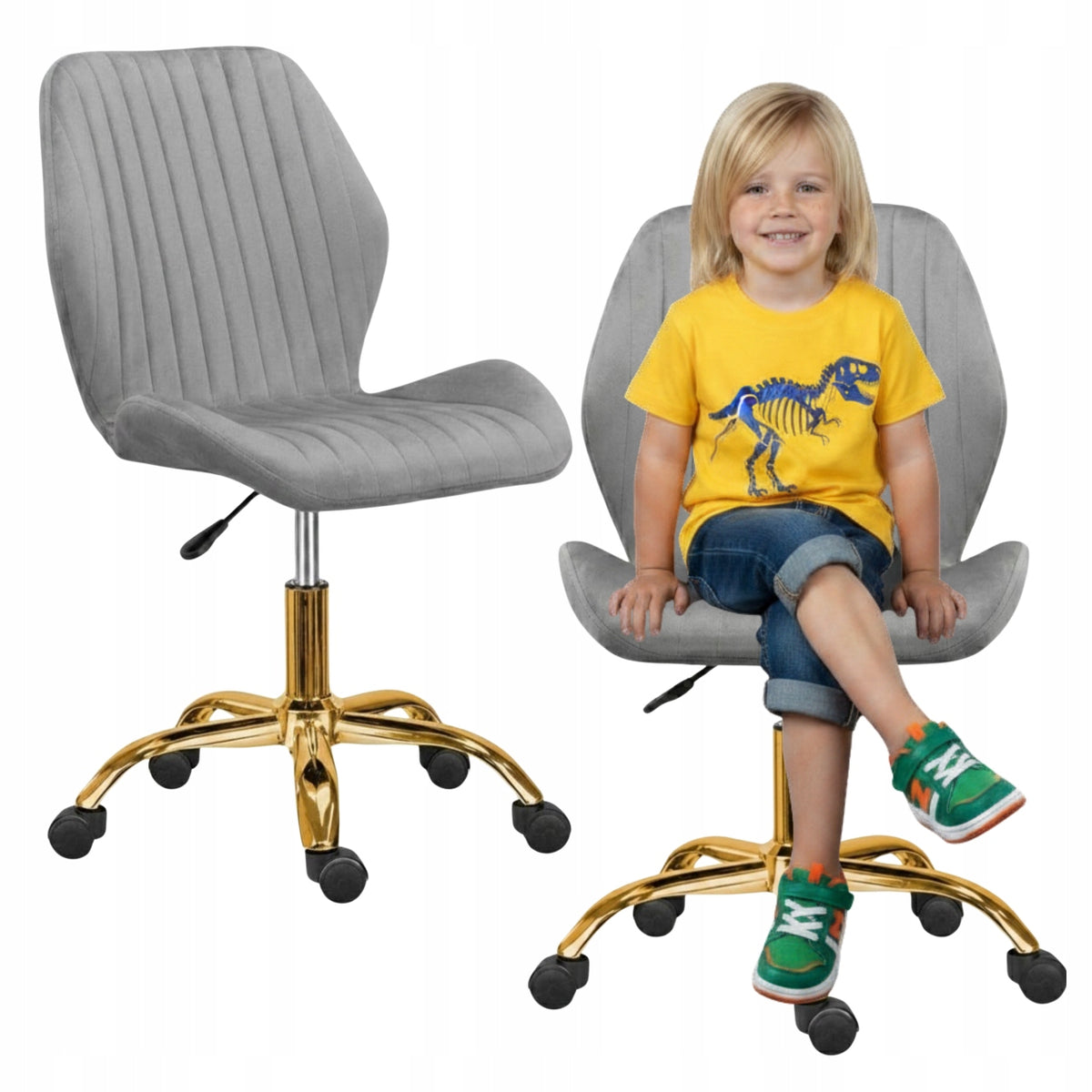Office swivel chair office desk chair velour comfortable grey Packaging status original