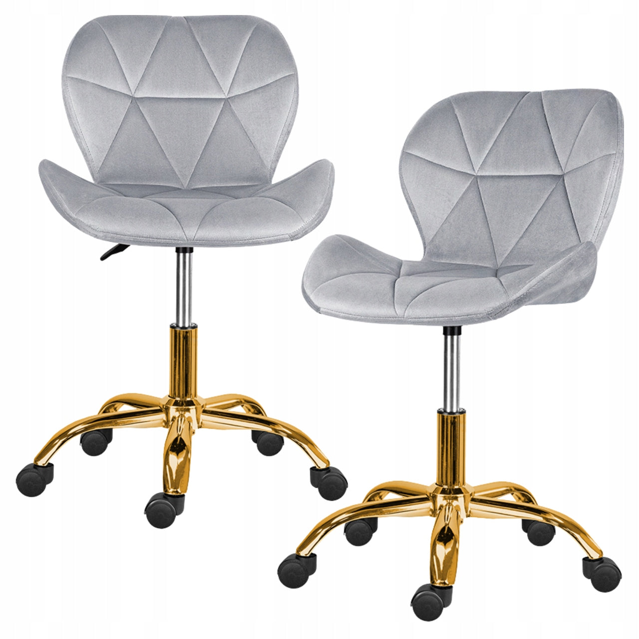 Office swivel chair office desk chair velour comfortable grey