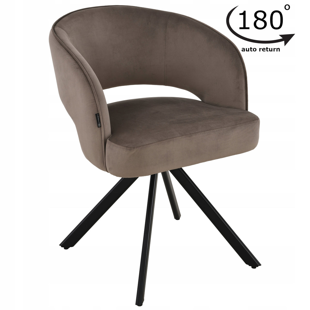 Office swivel chair upholstered brown springs in the seat - MELTON