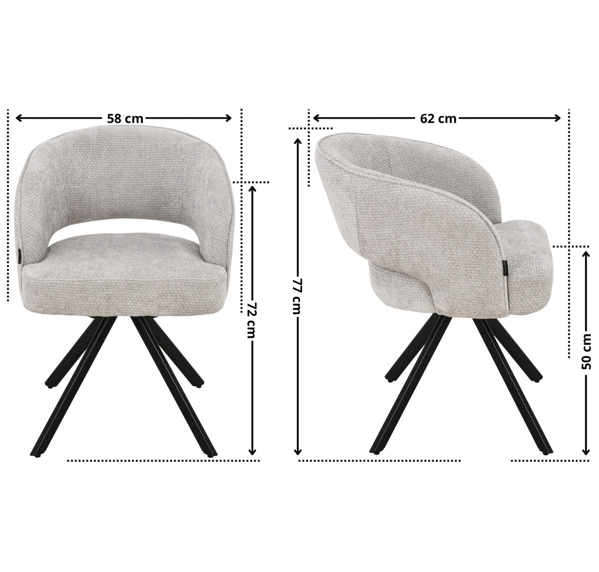 Office swivel chair upholstered grey springs in the seat - MELTON Manufacturer code EX24074/Lappi-05