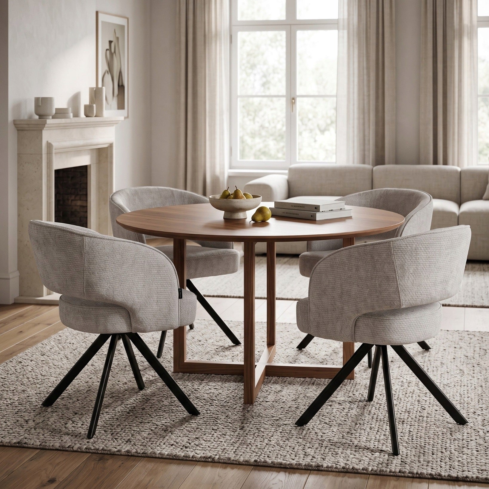 Office swivel chair upholstered grey springs in the seat - MELTON Packaging status original