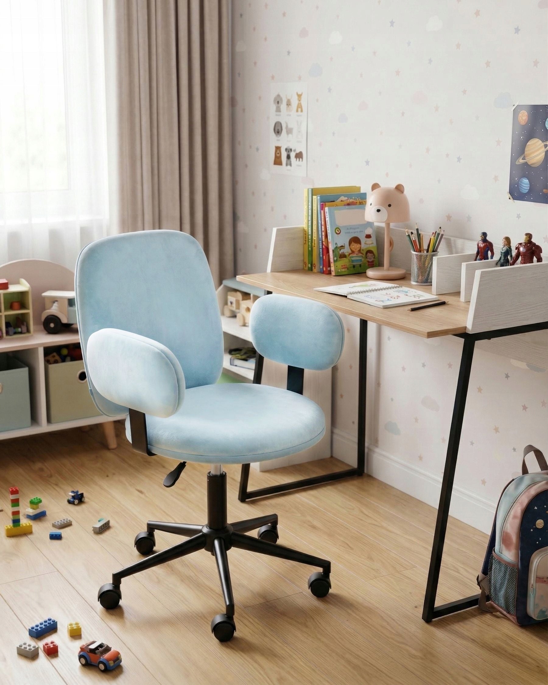 Office swivel chair velour blue Packaging status original