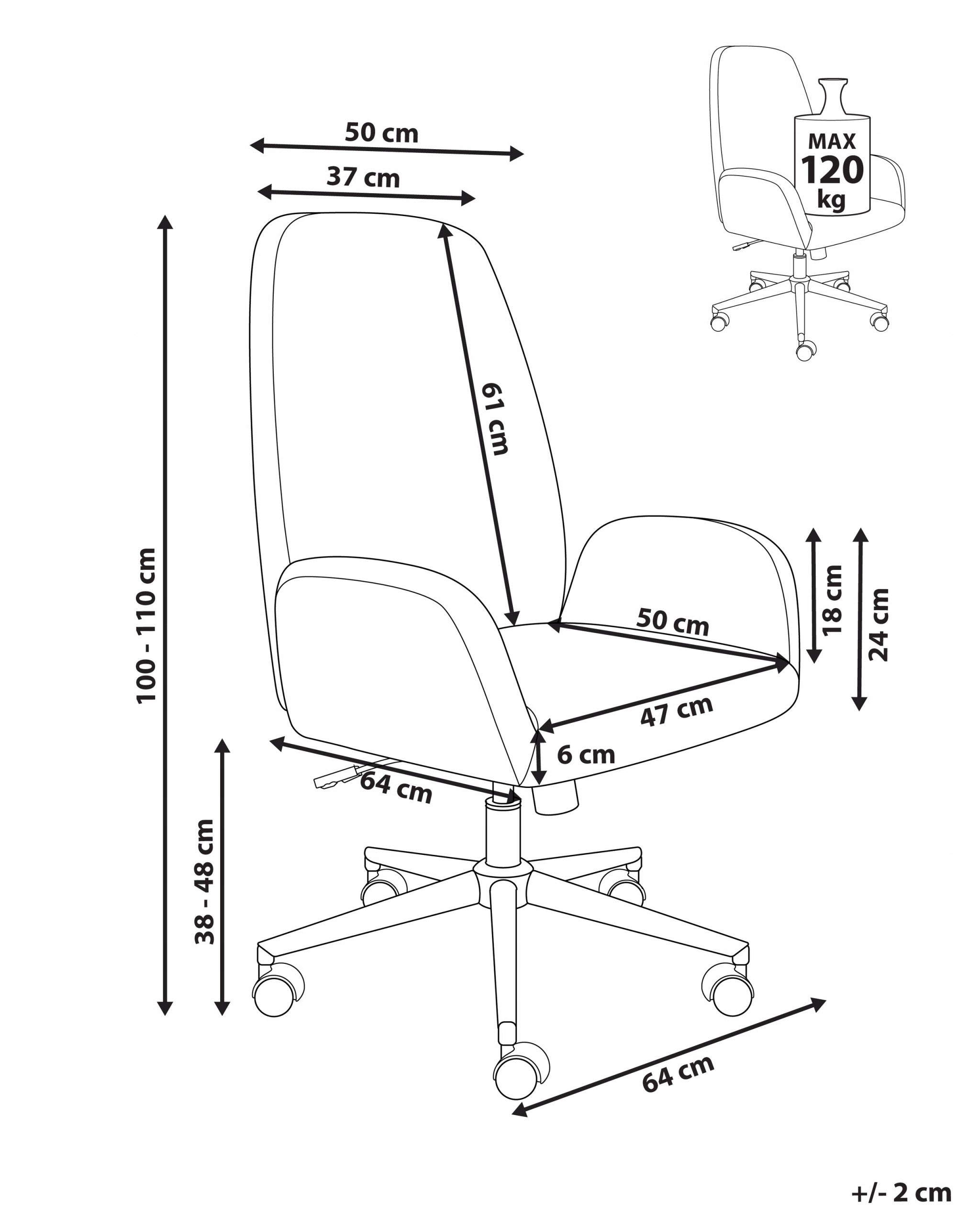 Office swivel chair velour brown Medical device no